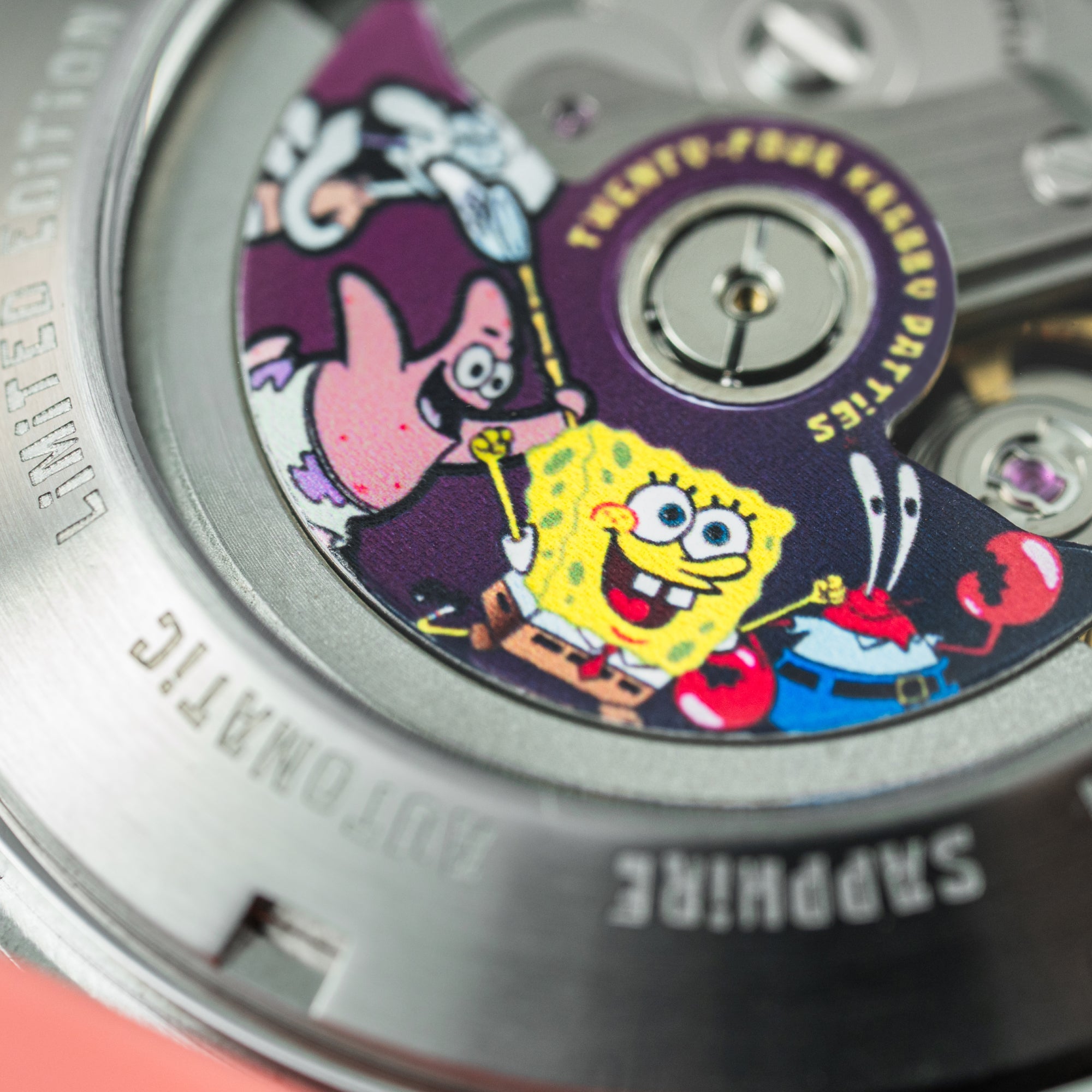 SPINNAKER Spinnaker Croft Mid-Size Skeleton Automatic Spongebob Squarepants Peek-A-Boo Limited Edition Seastar Sundial Men's Watch SP-5152-03