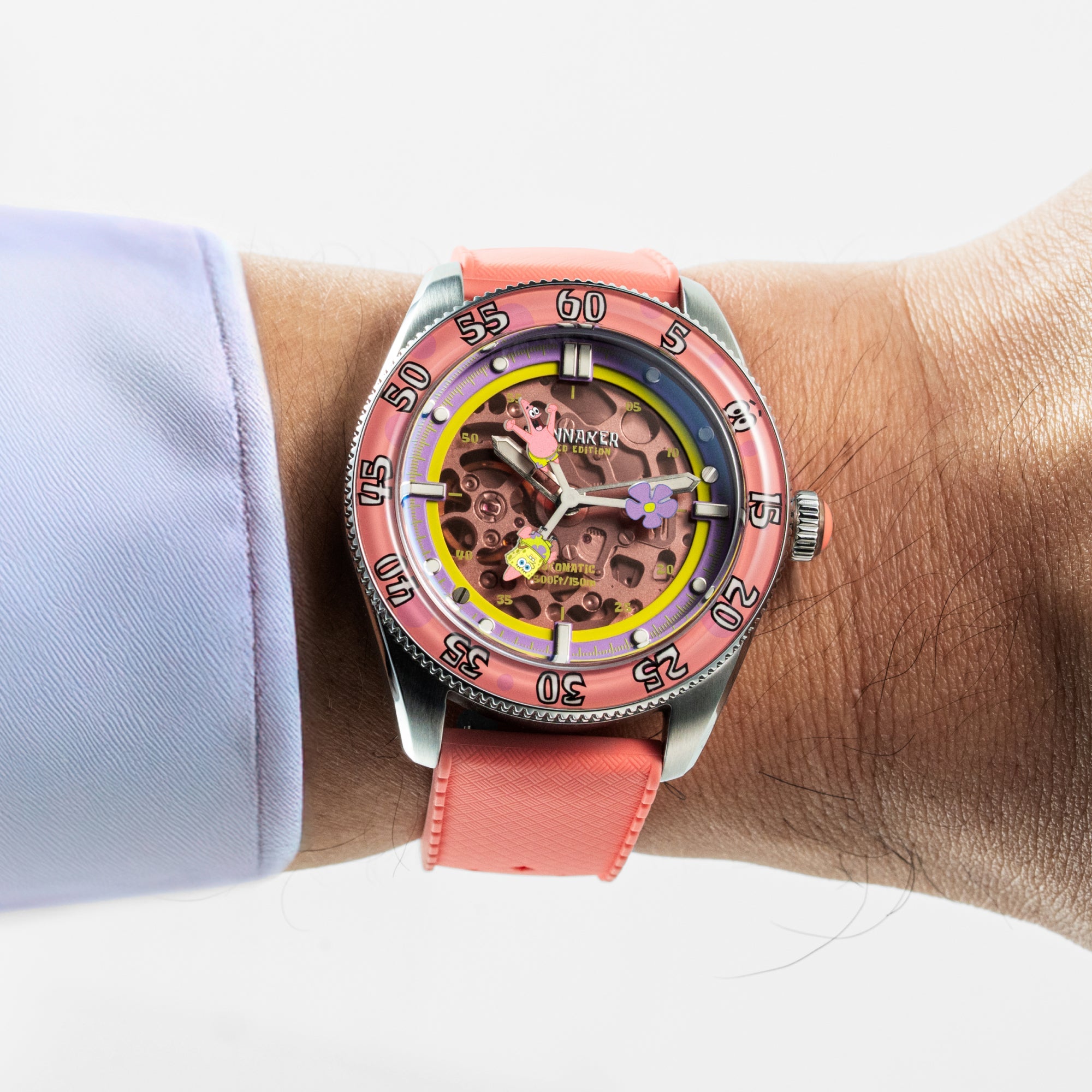 SPINNAKER Spinnaker Croft Mid-Size Skeleton Automatic Spongebob Squarepants Peek-A-Boo Limited Edition Seastar Sundial Men's Watch SP-5152-03