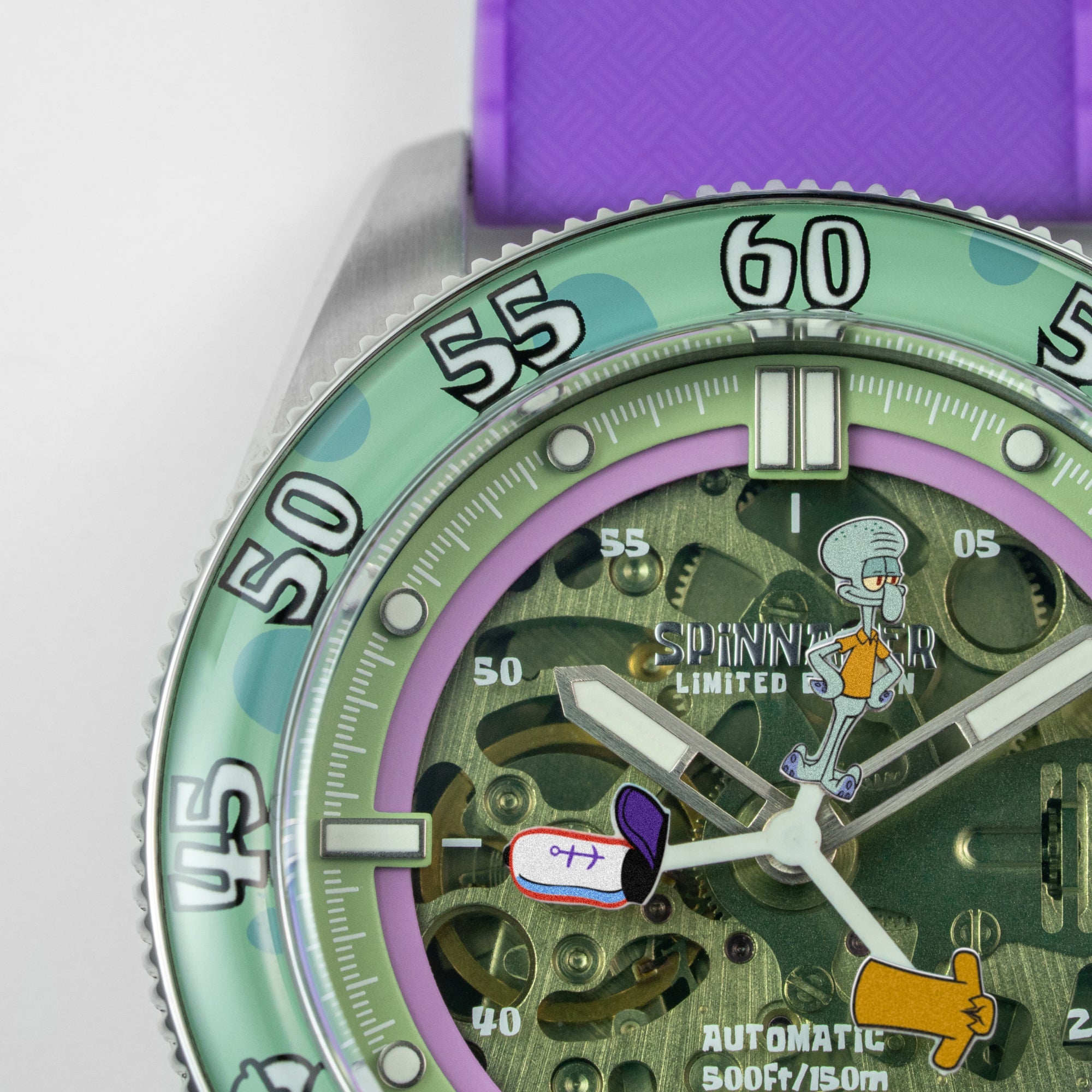SPINNAKER Spinnaker Croft Mid-Size Skeleton Automatic Spongebob Squarepants Peek-A-Boo Limited Edition Sour Seconds Men's Watch SP-5152-04