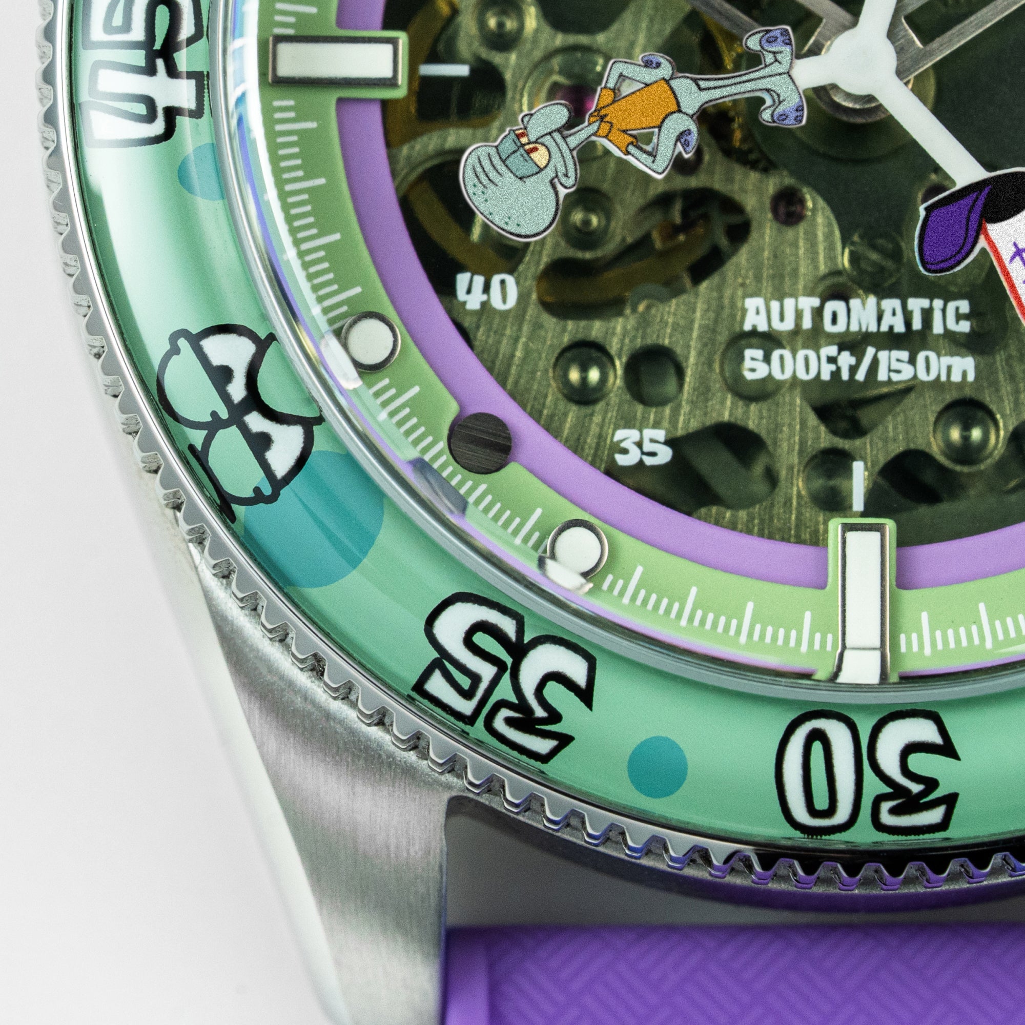 SPINNAKER Spinnaker Croft Mid-Size Skeleton Automatic Spongebob Squarepants Peek-A-Boo Limited Edition Sour Seconds Men's Watch SP-5152-04