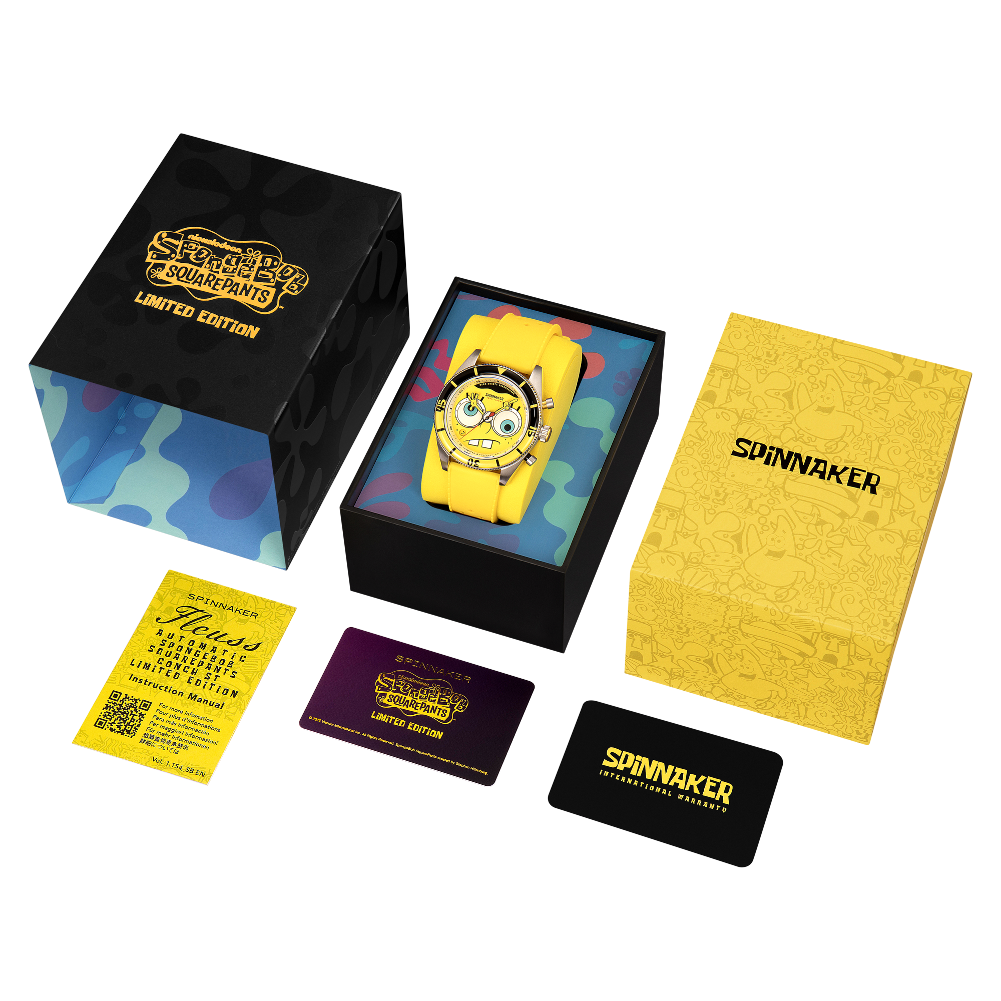 SPINNAKER Spinnaker Fleuss Chronograph Spongebob Squarepants Eyedial Limited Edition Eye Spy Yellow Men's Watch SP-5154-01