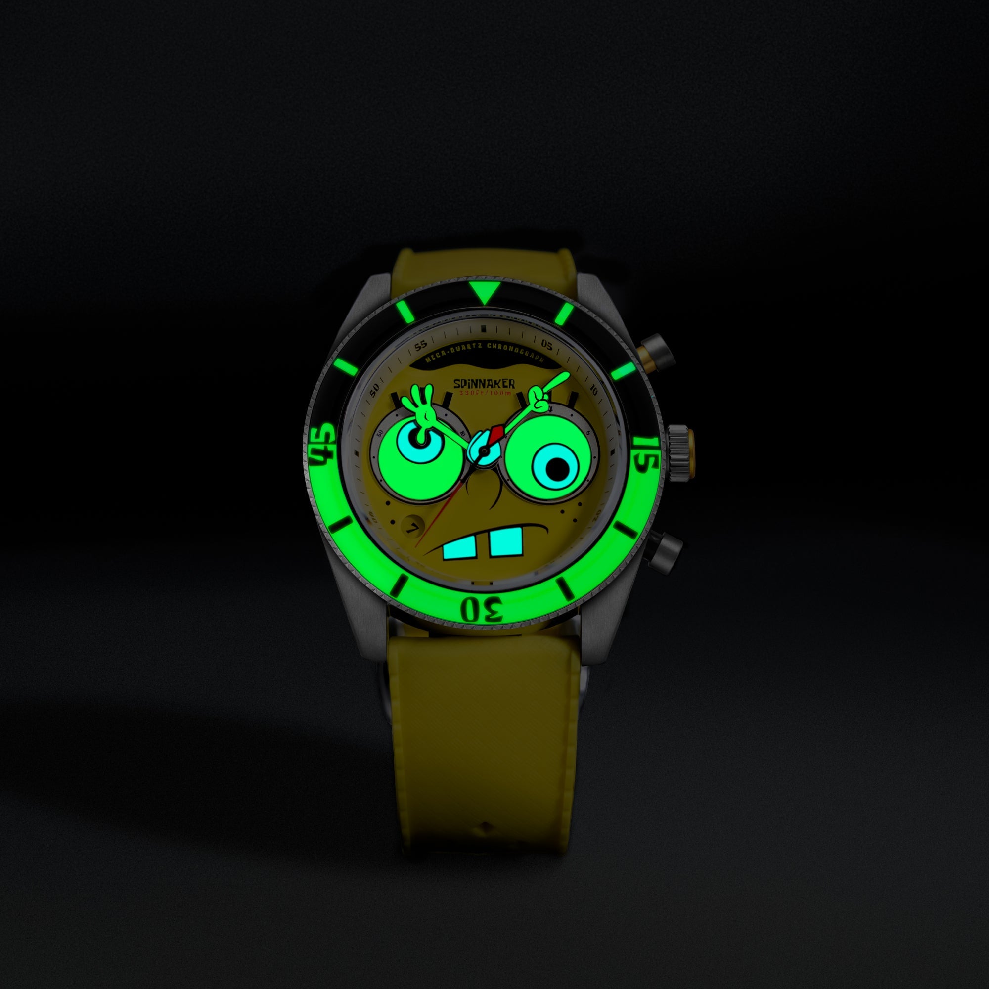 SPINNAKER Spinnaker Fleuss Chronograph Spongebob Squarepants Eyedial Limited Edition Eye Spy Yellow Men's Watch SP-5154-01