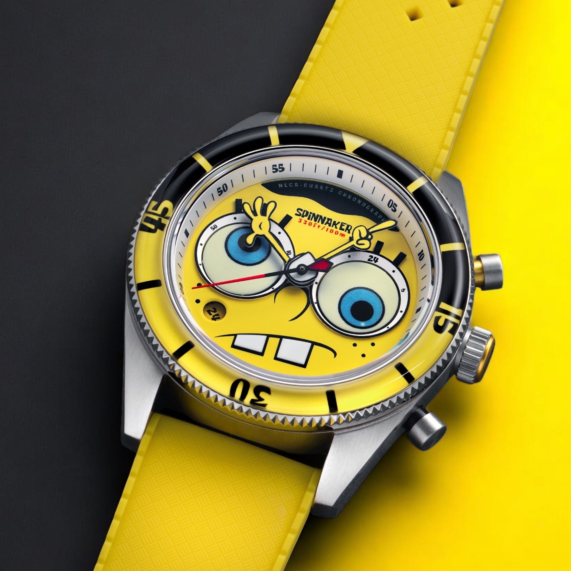 SPINNAKER Spinnaker Fleuss Chronograph Spongebob Squarepants Eyedial Limited Edition Eye Spy Yellow Men's Watch SP-5154-01