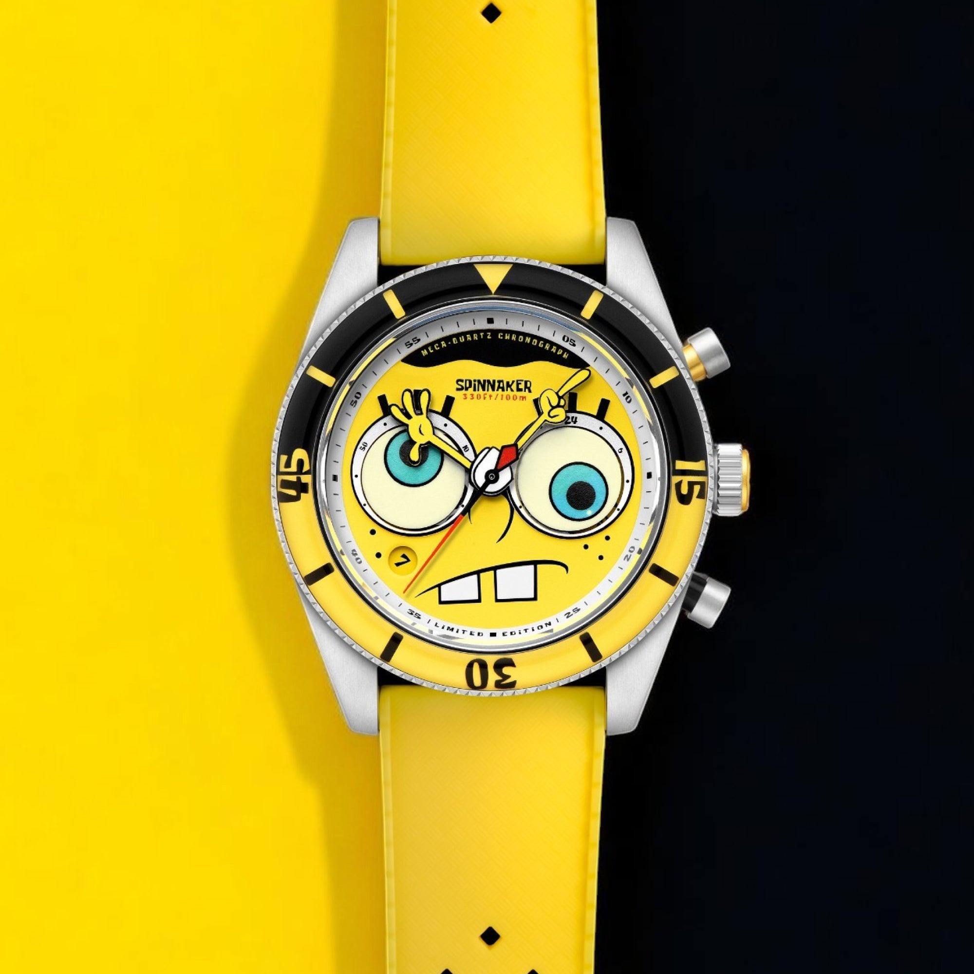 SPINNAKER Spinnaker Fleuss Chronograph Spongebob Squarepants Eyedial Limited Edition Eye Spy Yellow Men's Watch SP-5154-01