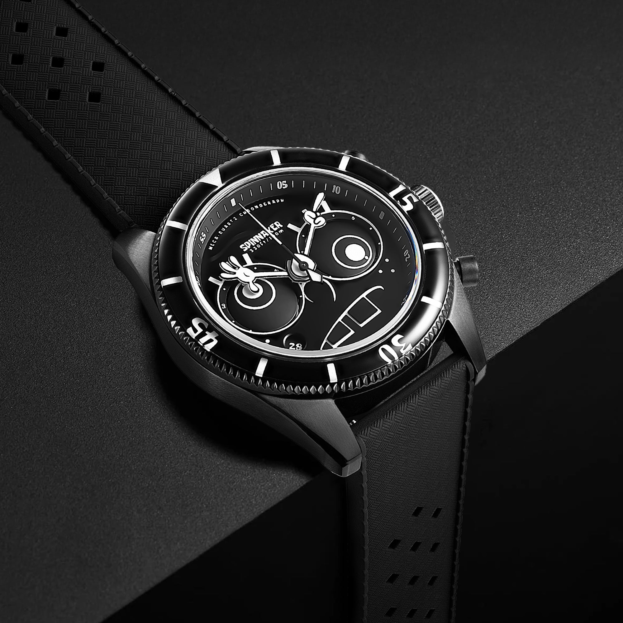 SPINNAKER Spinnaker Fleuss Chronograph Spongebob Squarepants Eyedial Limited Edition Eye Spy Black Men's Watch SP-5154-02