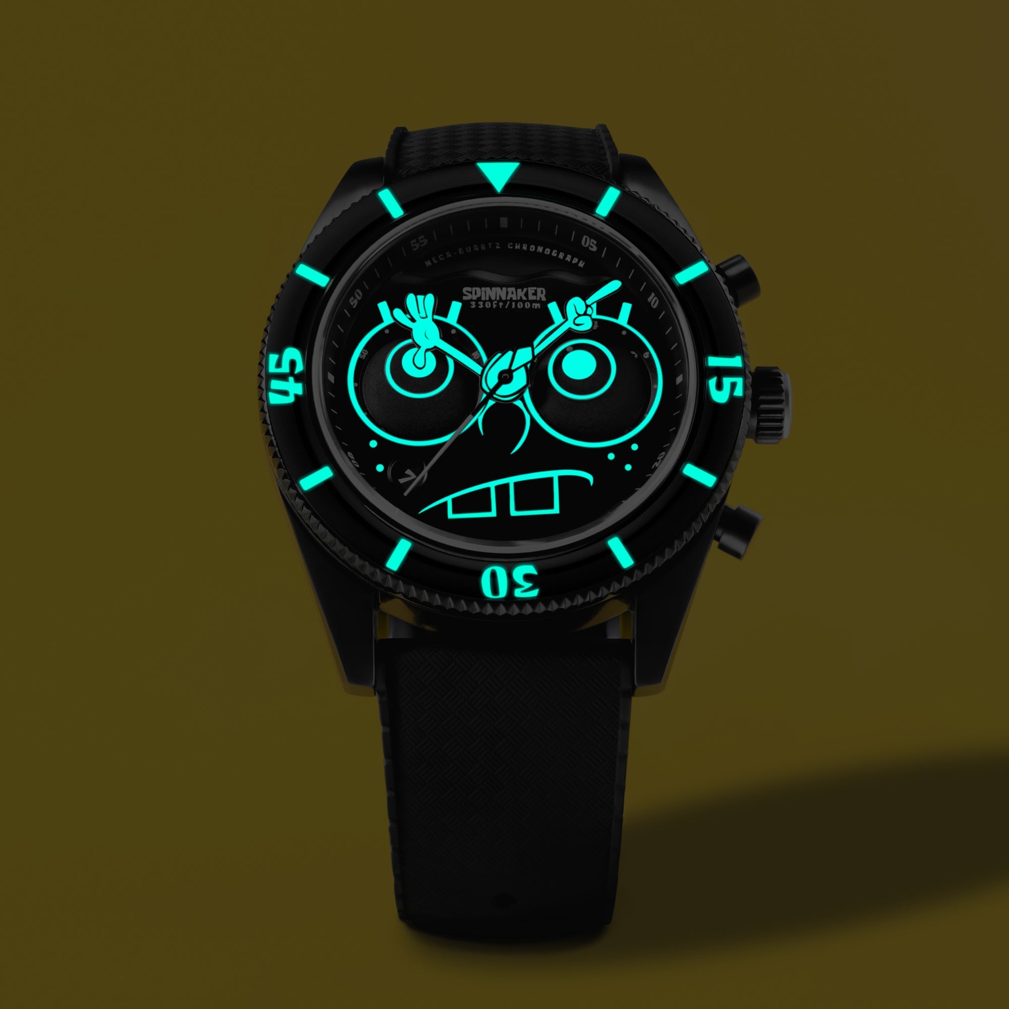SPINNAKER Spinnaker Fleuss Chronograph Spongebob Squarepants Eyedial Limited Edition Eye Spy Black Men's Watch SP-5154-02