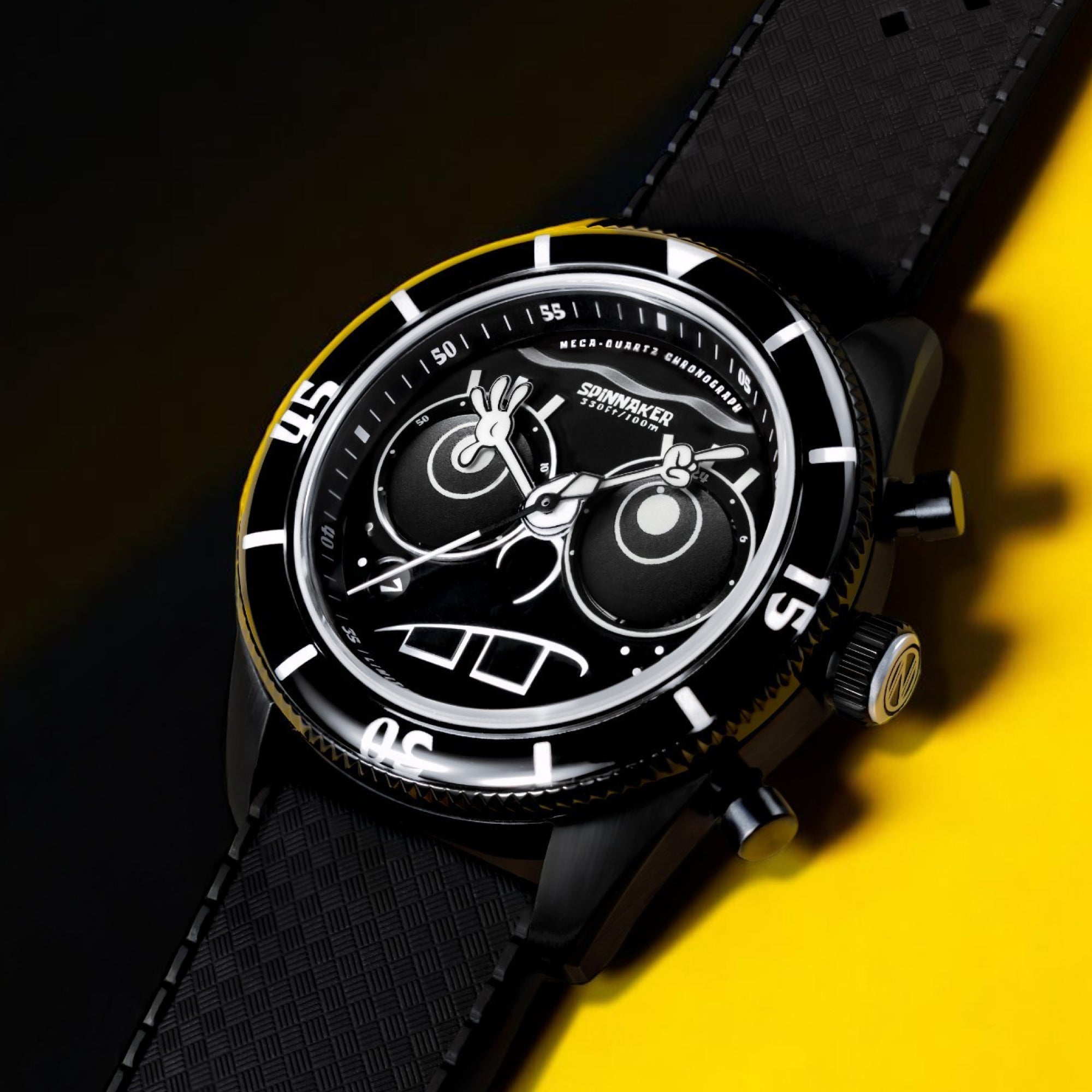 SPINNAKER Spinnaker Fleuss Chronograph Spongebob Squarepants Eyedial Limited Edition Eye Spy Black Men's Watch SP-5154-02