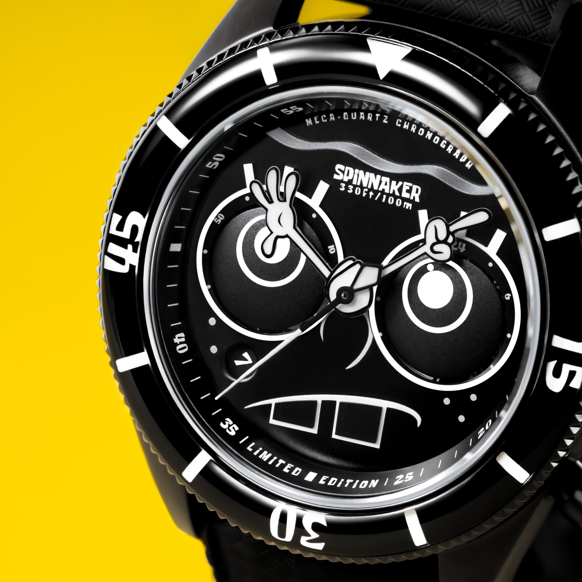 SPINNAKER Spinnaker Fleuss Chronograph Spongebob Squarepants Eyedial Limited Edition Eye Spy Black Men's Watch SP-5154-02