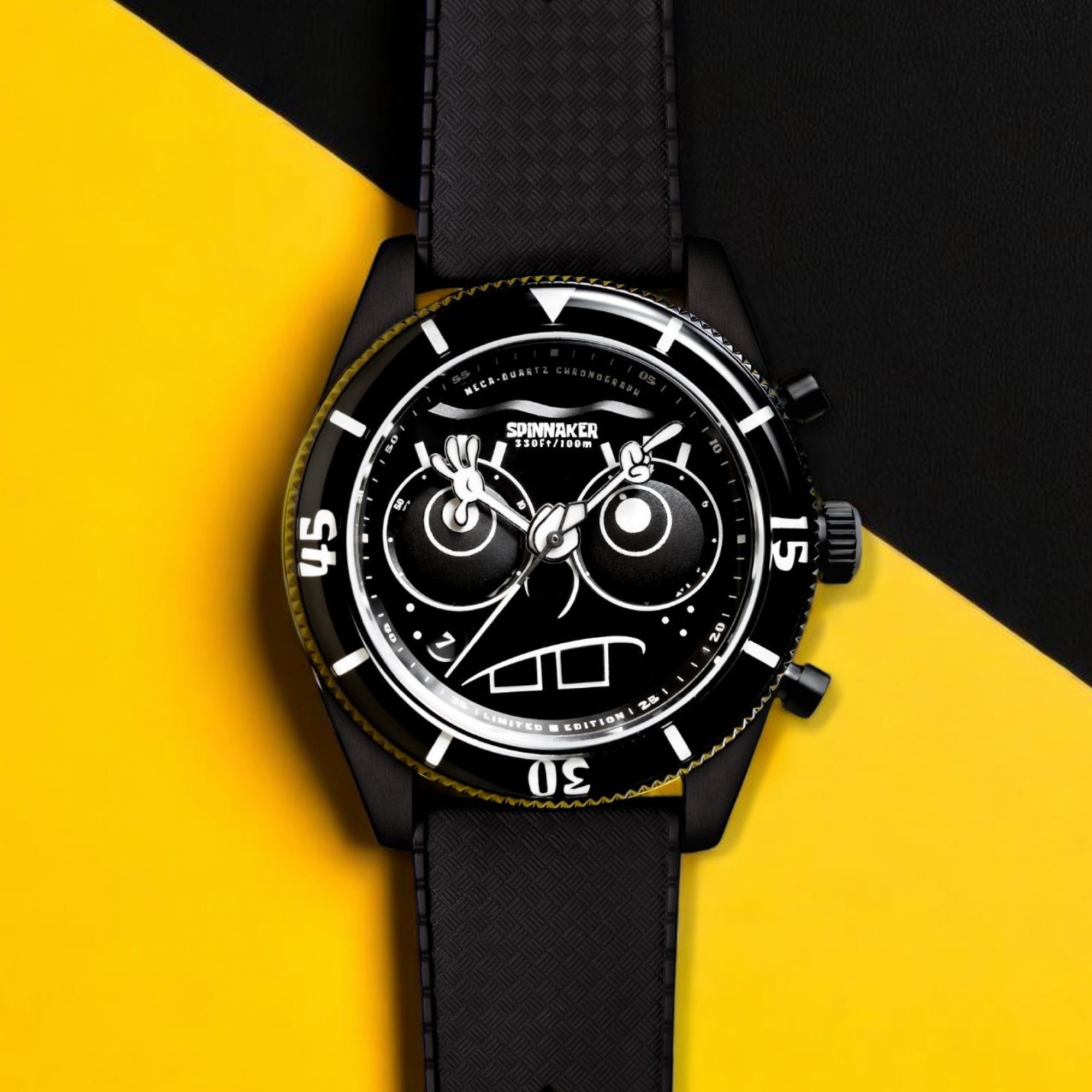 SPINNAKER Spinnaker Fleuss Chronograph Spongebob Squarepants Eyedial Limited Edition Eye Spy Black Men's Watch SP-5154-02