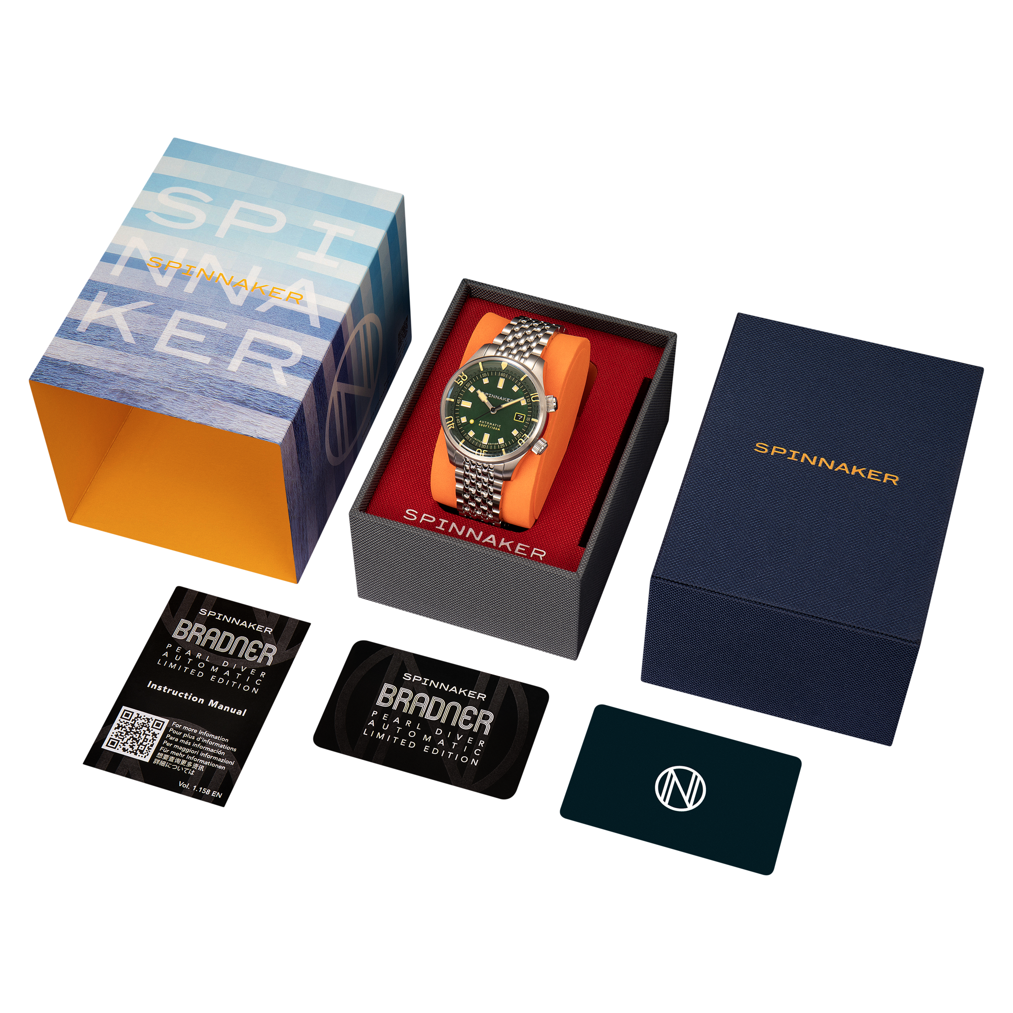 SPINNAKER Spinnaker Bradner Pearl Diver Automatic Limited Edition Emerald Tide Men's Watch SP-5158-11
