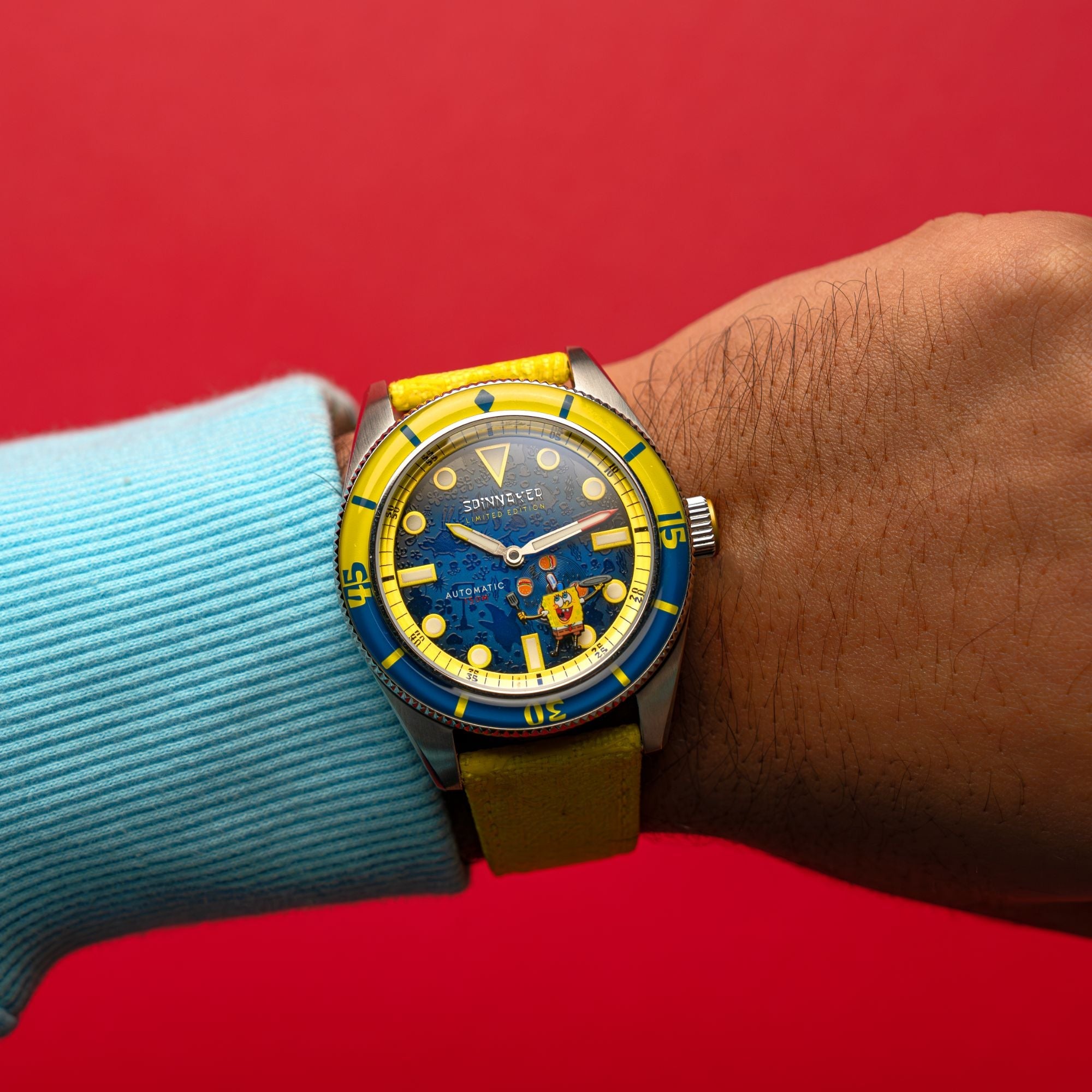 SPINNAKER Spinnaker Fleuss Automatic Spongebob Squarepants Frenemies Limited Edition Spongebob Blue Men's Watch SP-5160-01