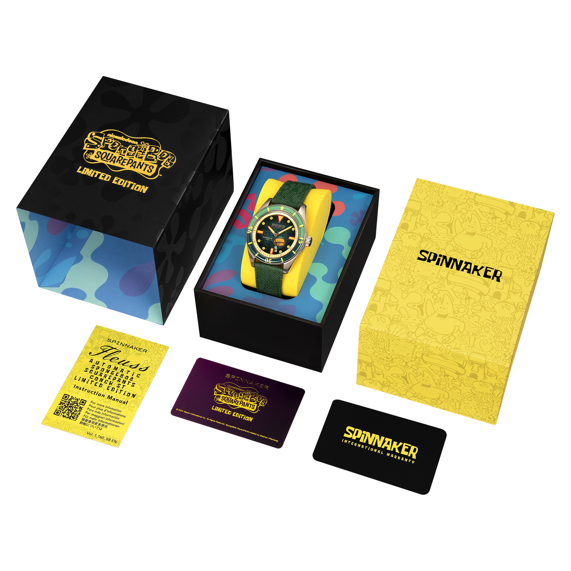 SPINNAKER Spinnaker Fleuss Automatic Spongebob Squarepants Frenemies Limited Edition Plankton Green Men's Watch SP-5160-02