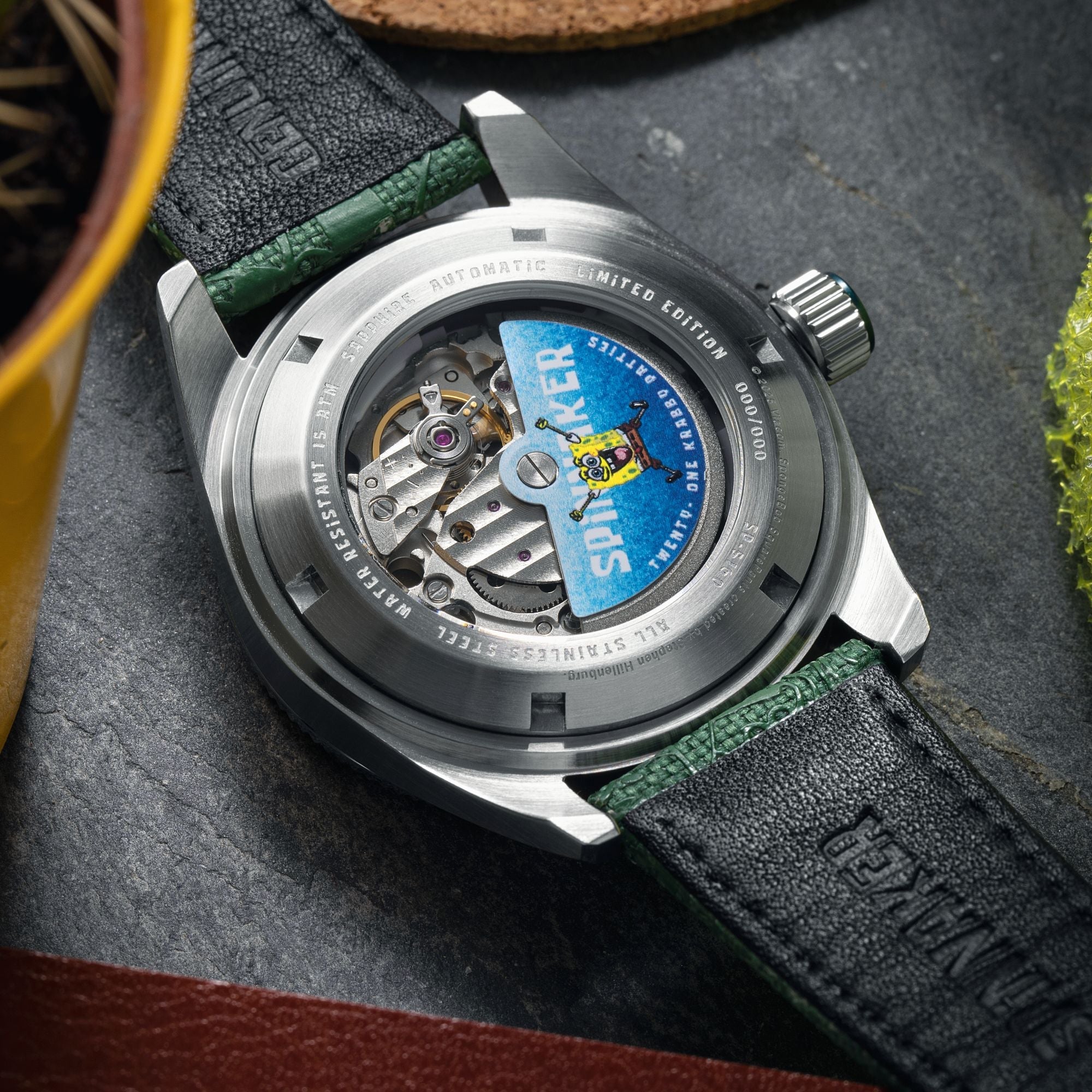 SPINNAKER Spinnaker Fleuss Automatic Spongebob Squarepants Frenemies Limited Edition Plankton Green Men's Watch SP-5160-02