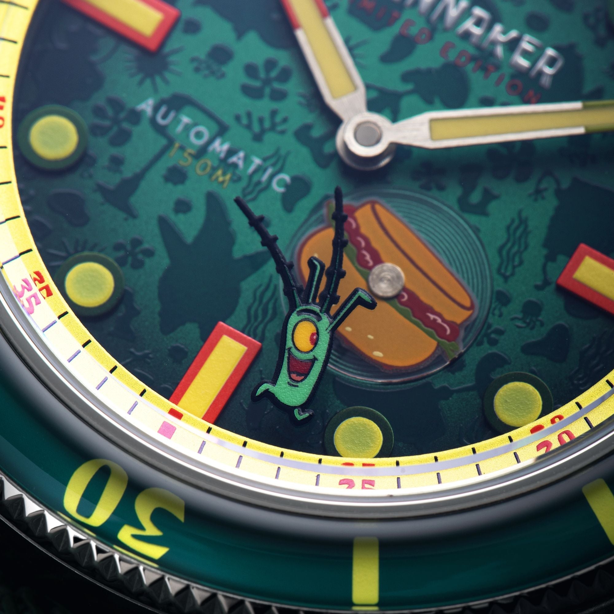 SPINNAKER Spinnaker Fleuss Automatic Spongebob Squarepants Frenemies Limited Edition Plankton Green Men's Watch SP-5160-02