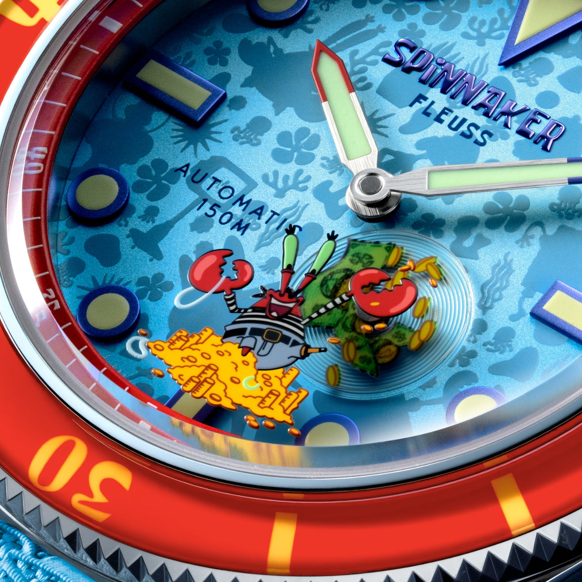 SPINNAKER Spinnaker Fleuss Automatic Spongebob Squarepants Shell Mates Limited Edition Krabs Blue Men's Watch SP-5160-05