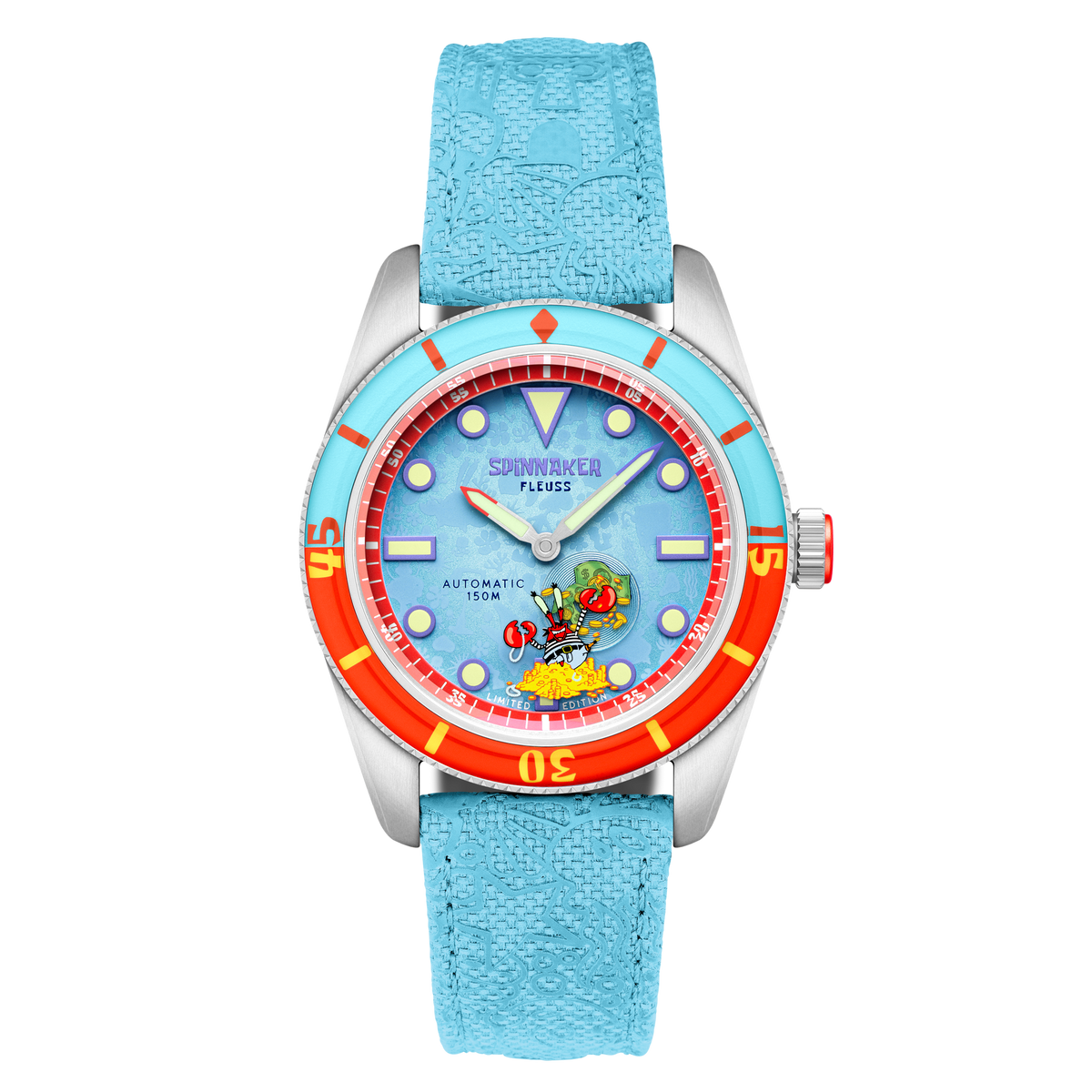 SPINNAKER Spinnaker Fleuss Automatic Spongebob Squarepants Shell Mates Limited Edition Krabs Blue Men's Watch SP-5160-05