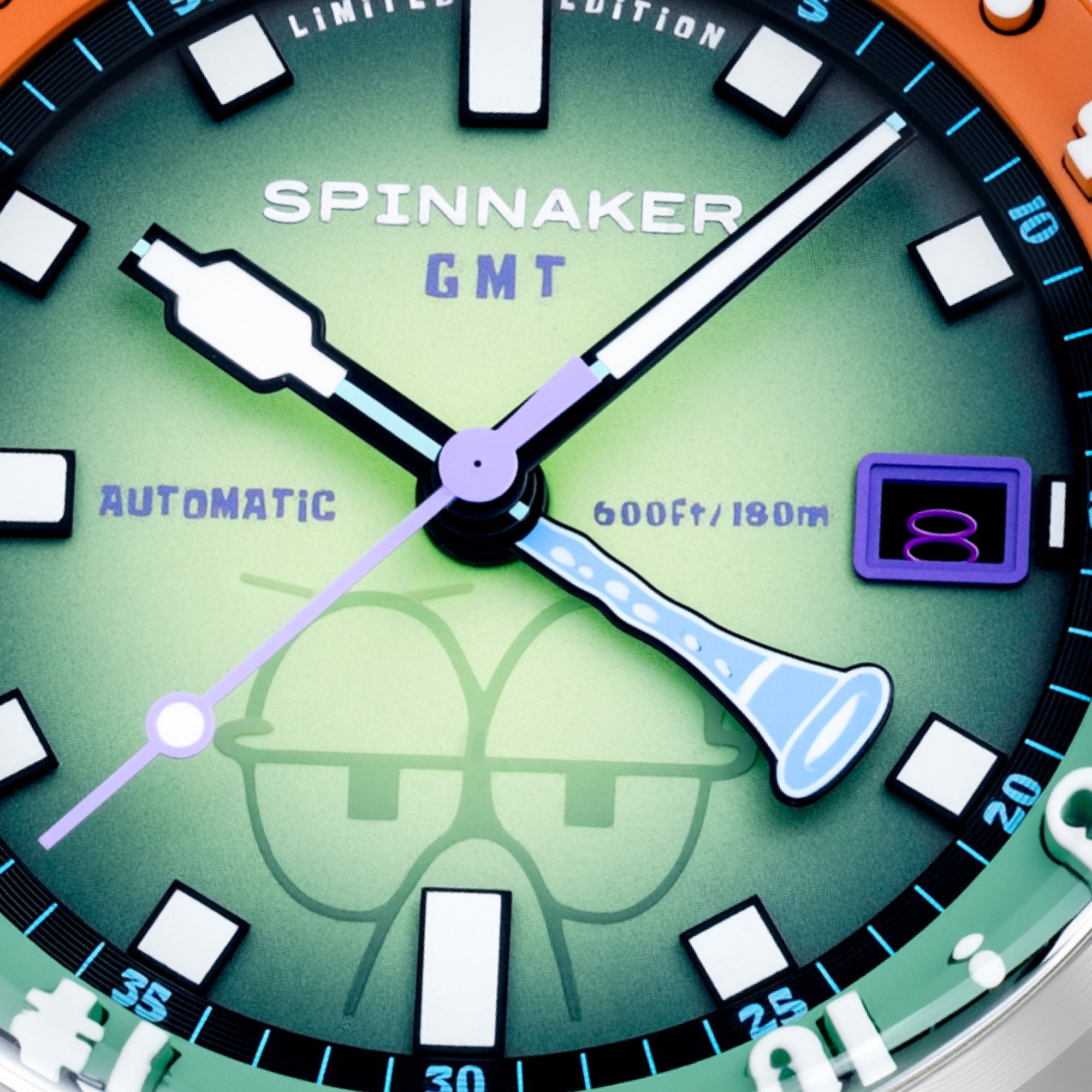 Spinnaker Bradner GMT Automatic Spongebob Squarepants Bubbly Grins Limited Edition Squidward Green Men's Watch SP-5162-33