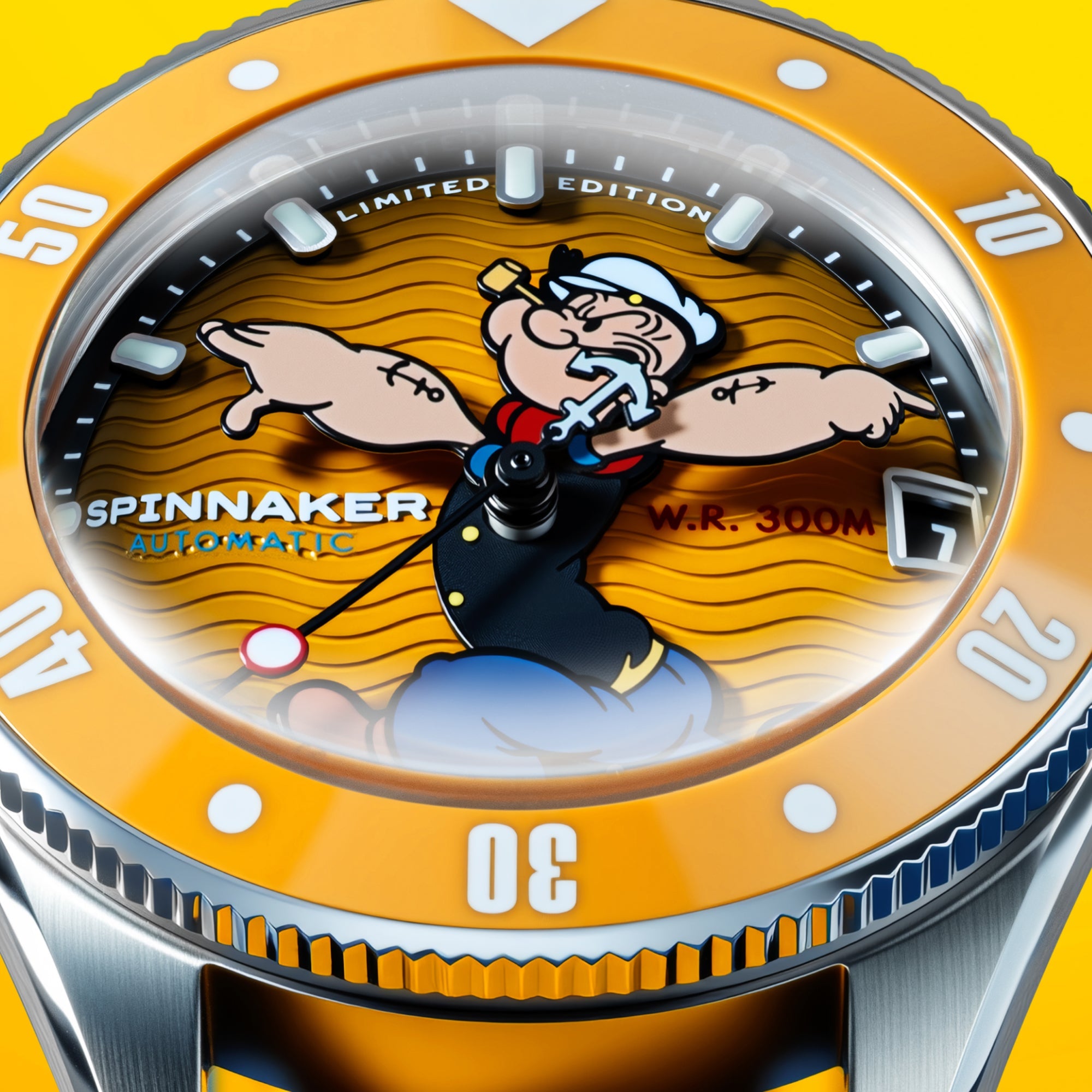 SPINNAKER Spinnaker Challenger Automatic Popeye Anchor Arms Limited Edition Corncob Yellow Men's Watch SP-5163-01