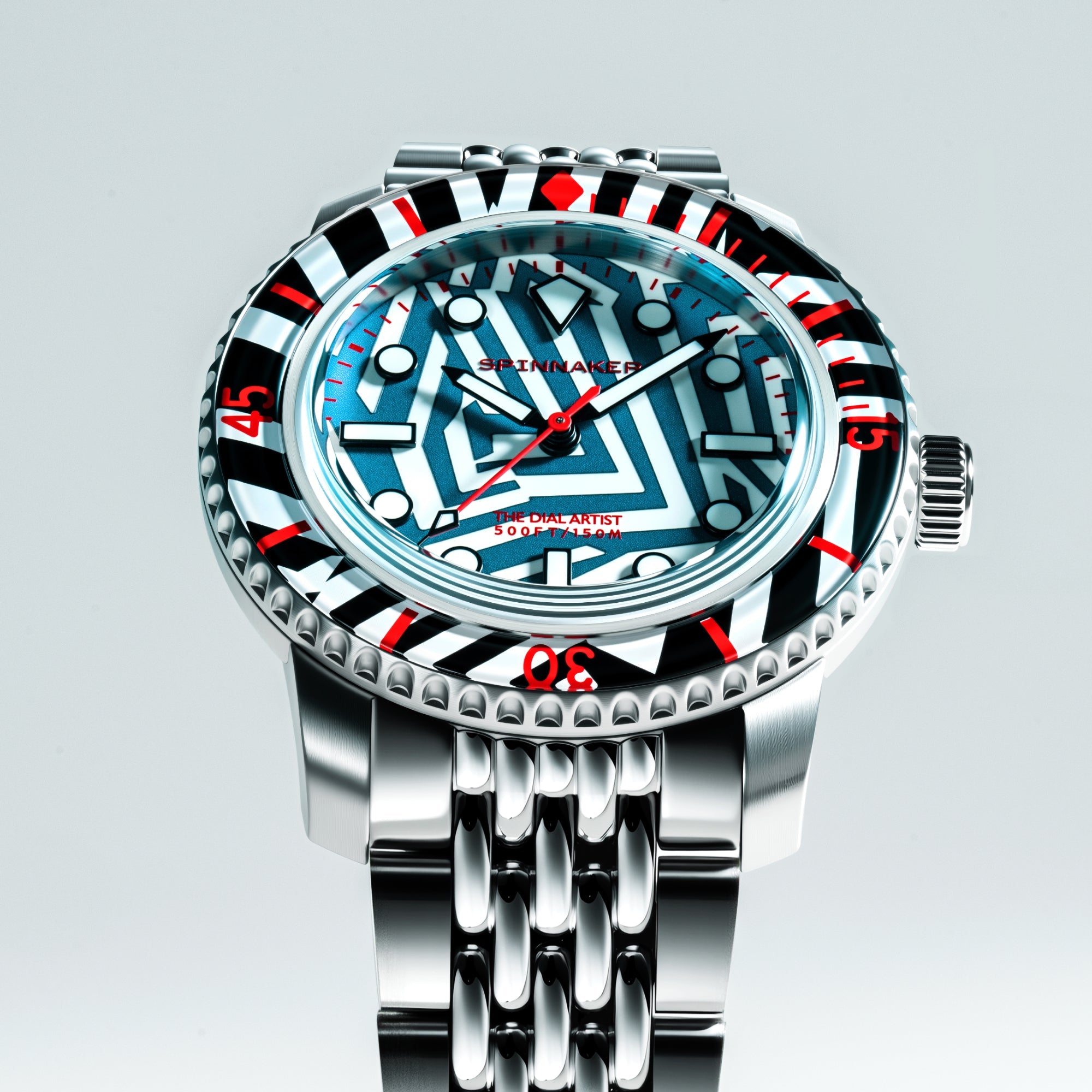 SPINNAKER Spinnaker Fleuss 40 Automatic Razzle Dazzle Limited Edition Noir Illumination Men's Watch SP-5165-11
