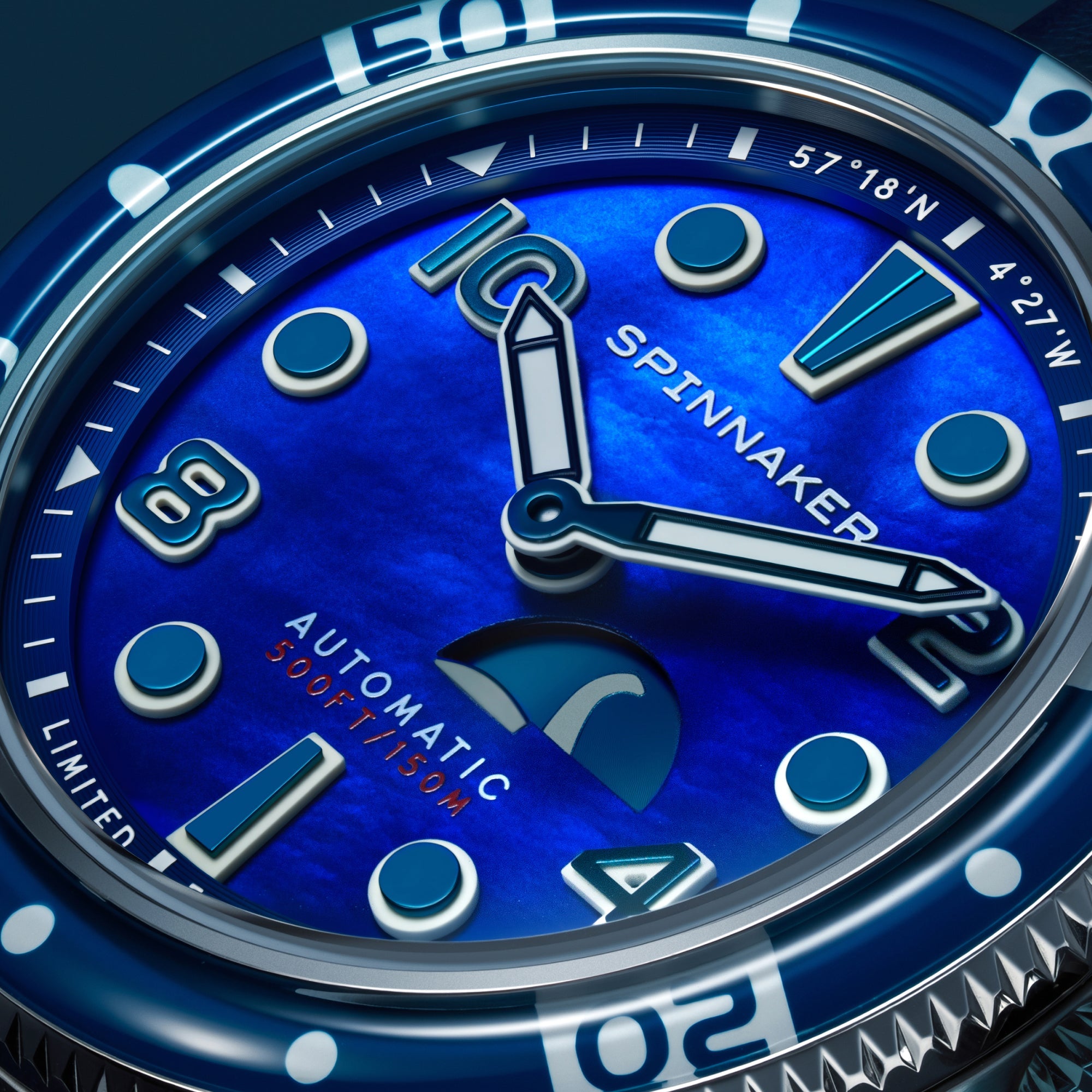 SPINNAKER Spinnaker Fleuss Automatic Nessie Blue Pearl Diver Limited Edition Men's Watch SP-5168-01