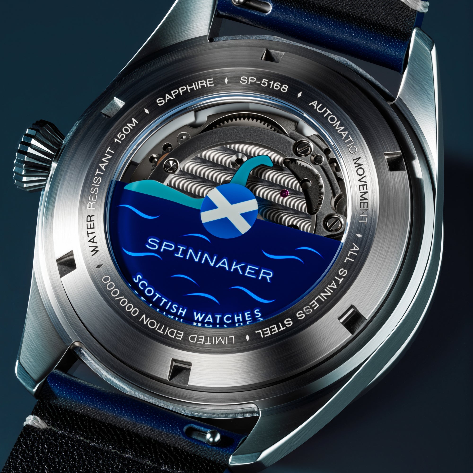 SPINNAKER Spinnaker Fleuss Automatic Nessie Blue Pearl Diver Limited Edition Men's Watch SP-5168-01
