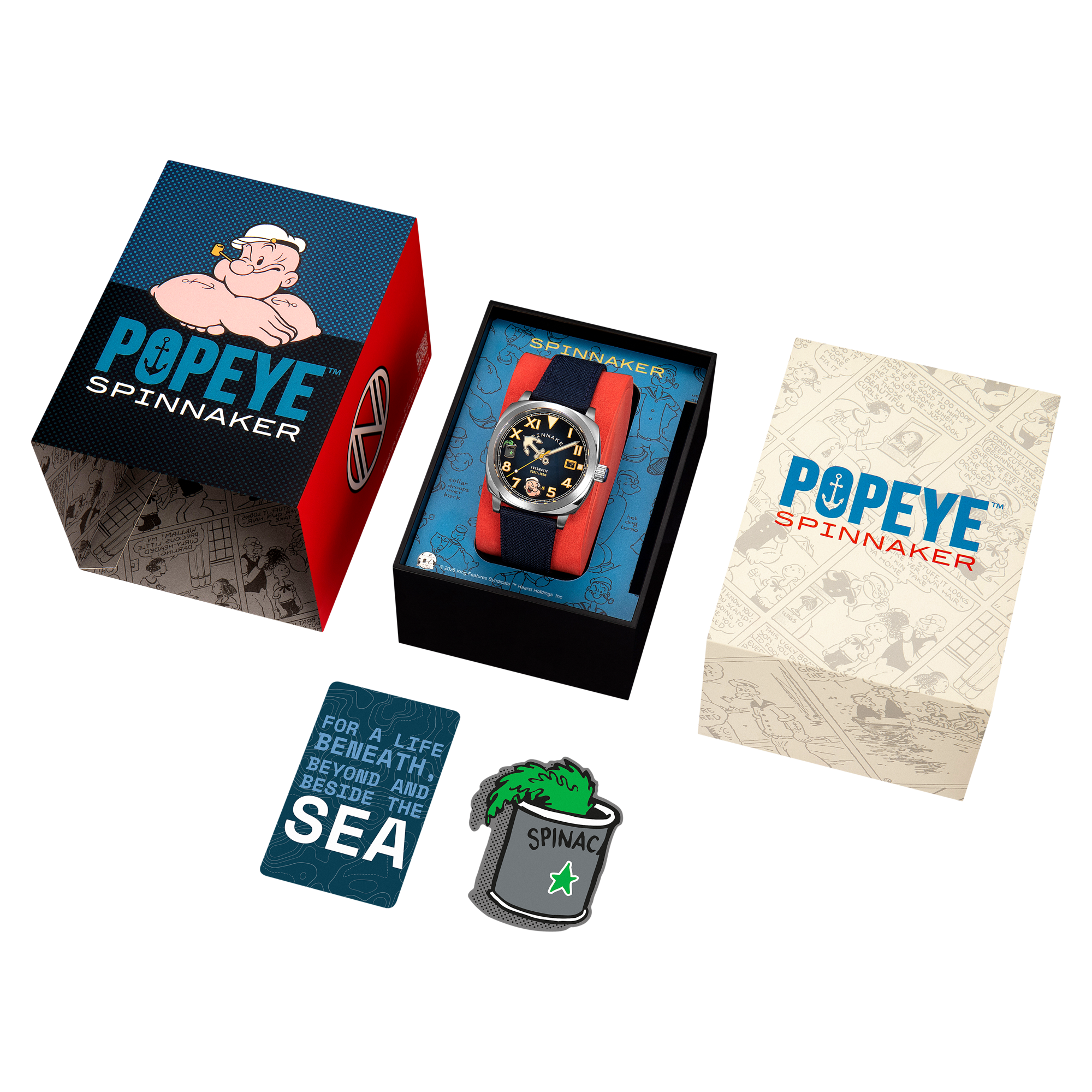 SPINNAKER Spinnaker Hull California Automatic Popeye Sailors And Sweethearts Limited Edition Popeye Navy Men's Watch SP-5169-01