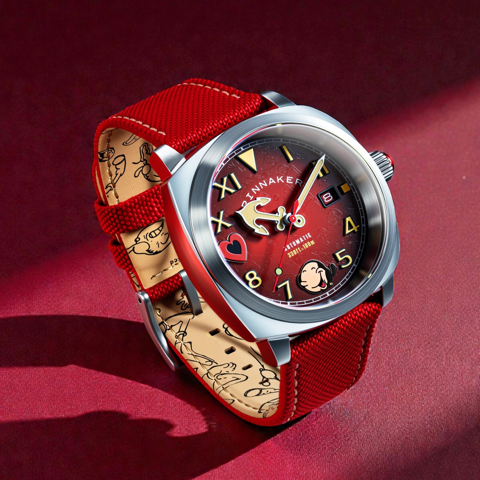 SPINNAKER Spinnaker Hull California Automatic Popeye Sailors And Sweethearts Limited Edition Olive Oyl Red Men's Watch SP-5169-02