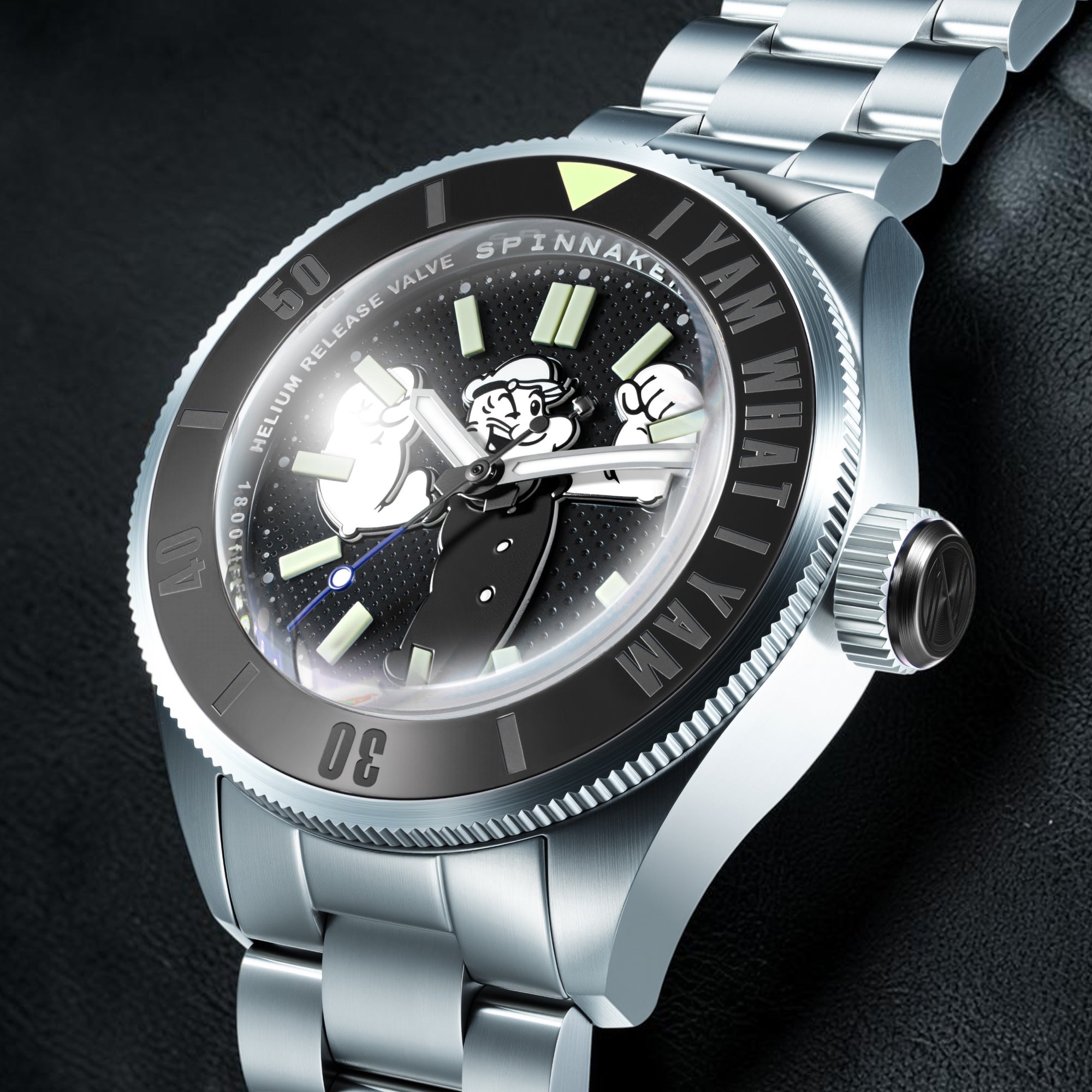 Spinnaker Piccard Automatic Popeye Forearm Fury Limited Edition Barnacle Black Men's Watch SP-5173-11