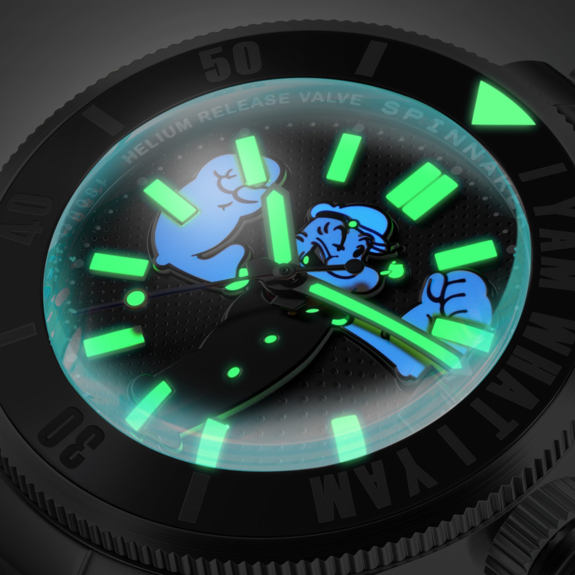 Spinnaker Piccard Automatic Popeye Forearm Fury Limited Edition Barnacle Black Men's Watch SP-5173-11