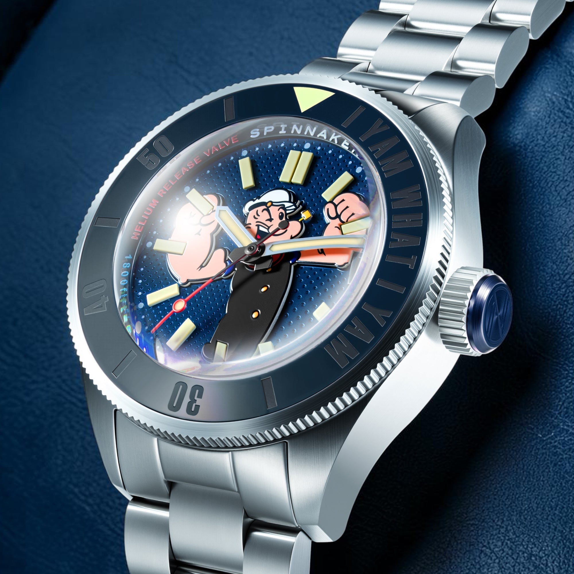 Spinnaker Piccard Automatic Popeye Forearm Fury Limited Edition Buoy Blue Men's Watch SP-5173-22