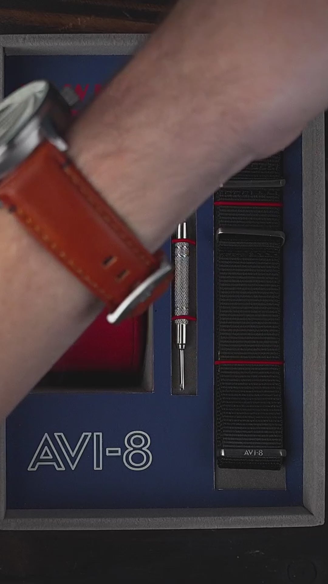 AVI-8 AVI-8 Hawker Hurricane McKellar Dual Time Brown Beige Men's Watch AV-4101-0C