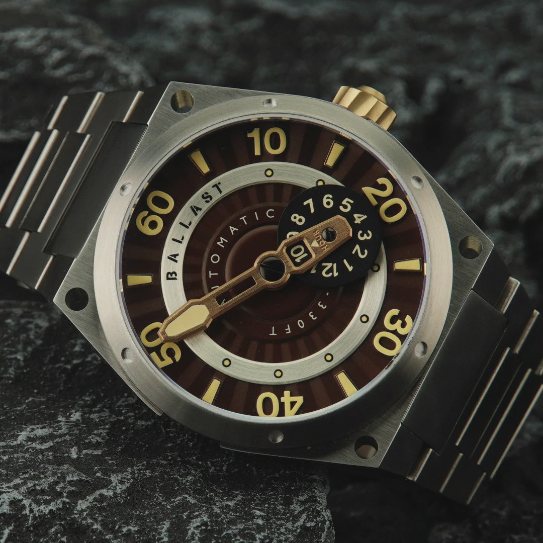 BALLAST Ballast Valiant Pampanito Men's Maroon Japanese Automatic Watch BL-3147-44