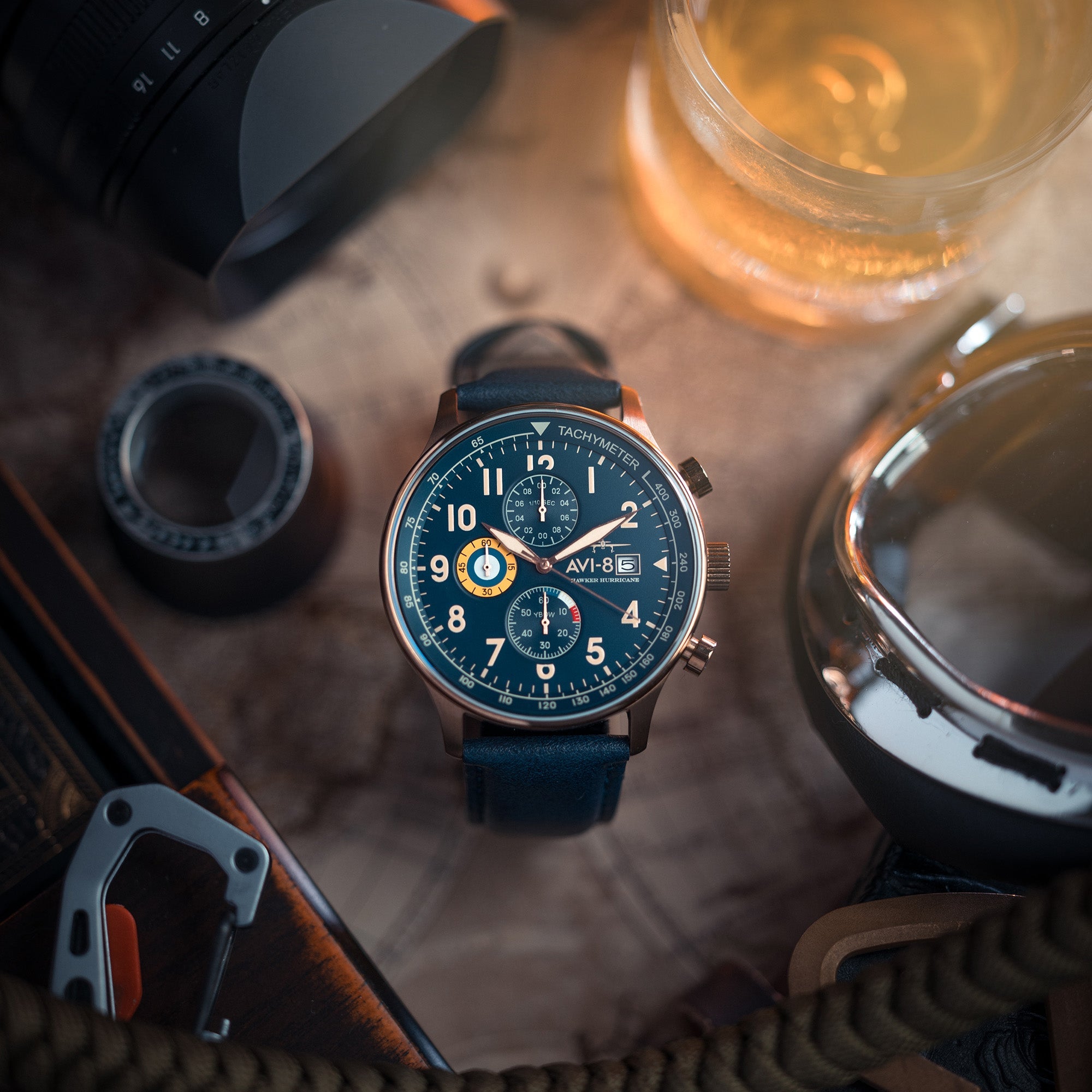 AVI-8 AVI-8 Hawker Hurricane Classic Chronograph Regent Blue Men's Watch AV-4011-0Q