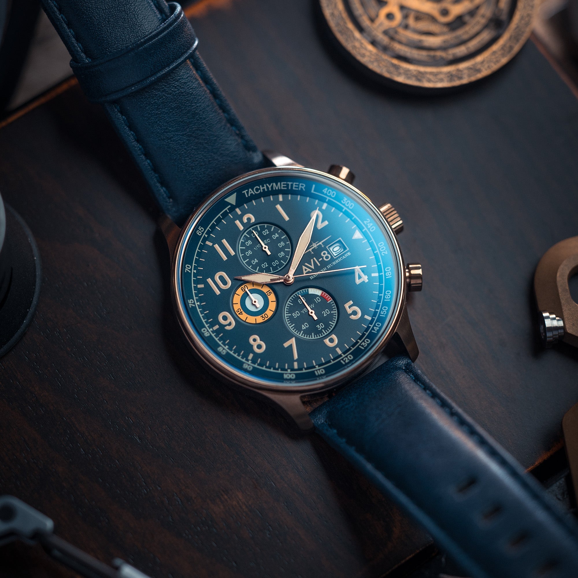 AVI-8 AVI-8 Hawker Hurricane Classic Chronograph Regent Blue Men's Watch AV-4011-0Q