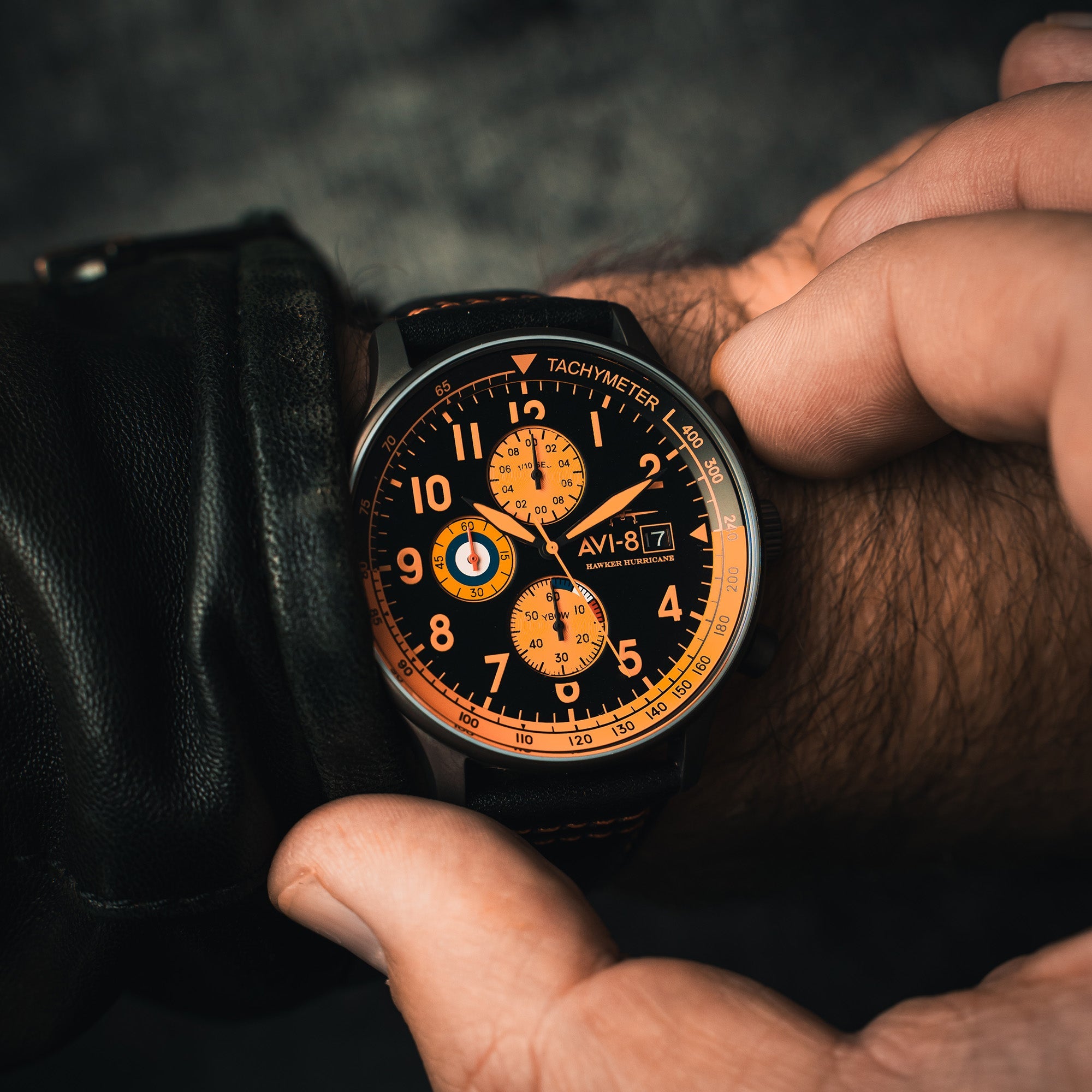 AVI-8 AVI-8 Hawker Hurricane Classic Chronograph Noire Men's Watch AV-4011-0R