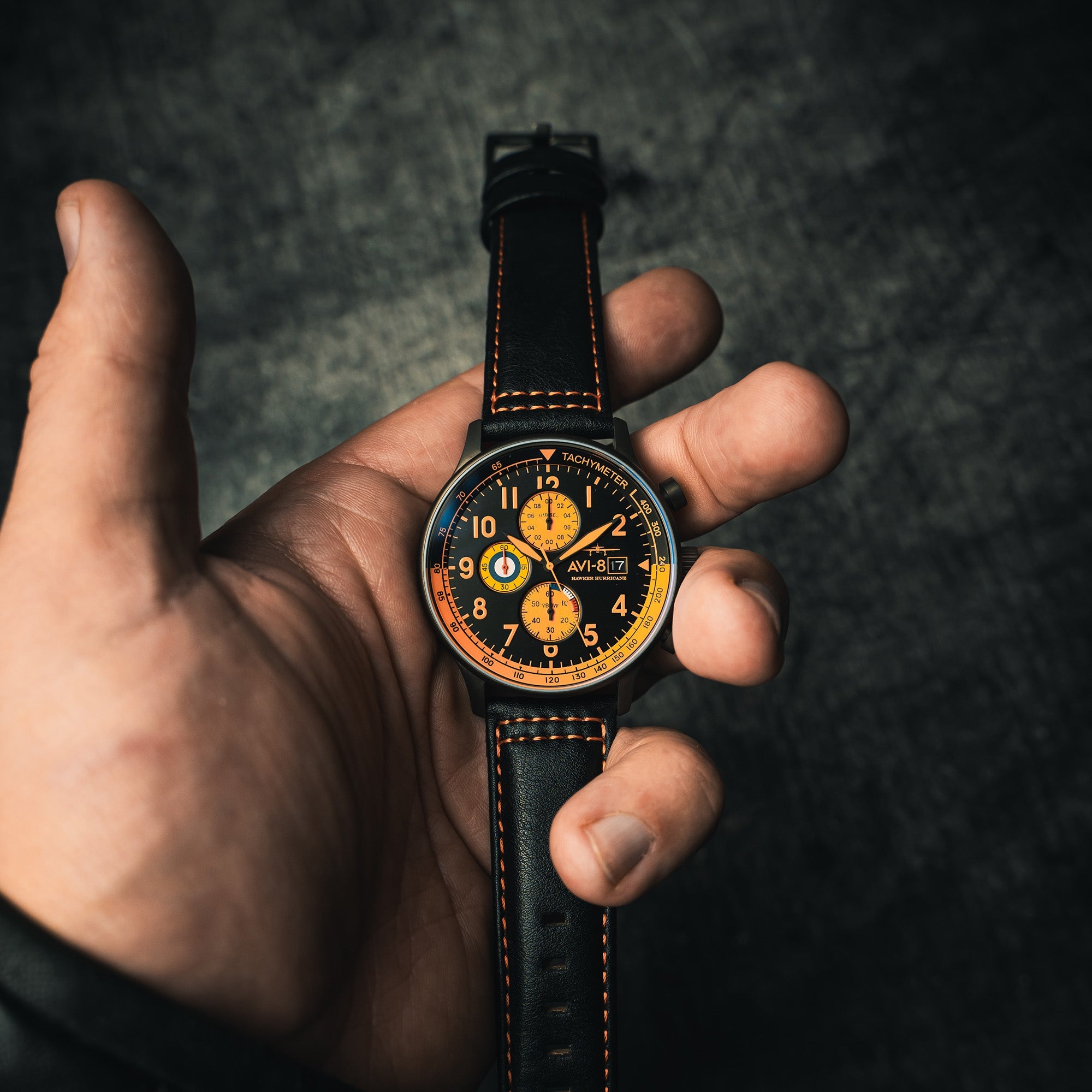 AVI-8 AVI-8 Hawker Hurricane Classic Chronograph Noire Men's Watch AV-4011-0R