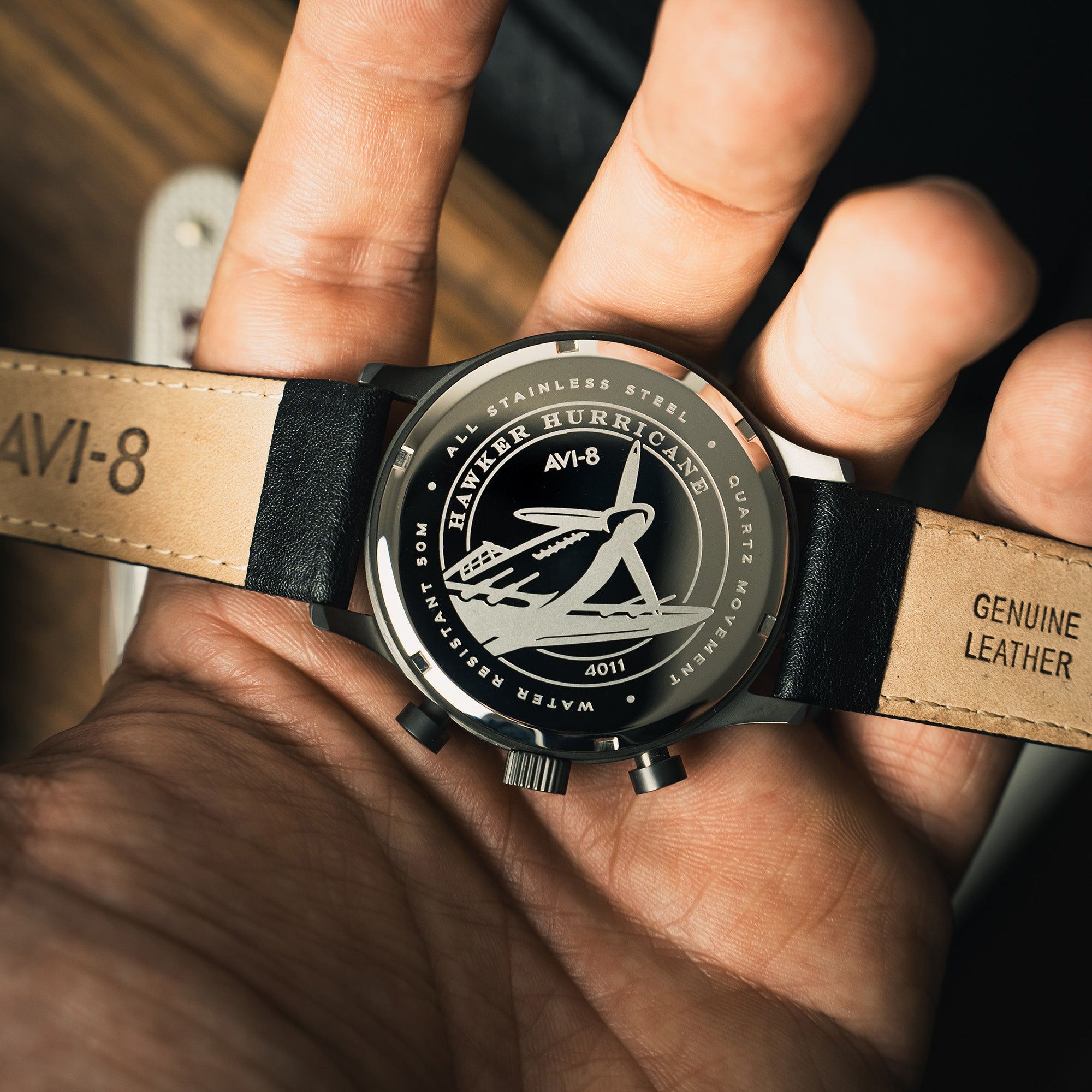 AVI-8 AVI-8 Hawker Hurricane Classic Chronograph Noire Men's Watch AV-4011-0R