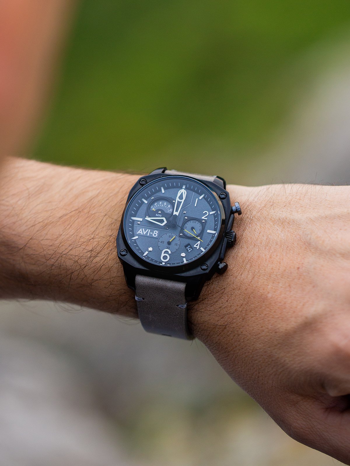 AVI-8 AVI-8 Pilot Hawker Hunter Retrograde Men's Japanese Quartz Sea Gray Watch AV-4052-03