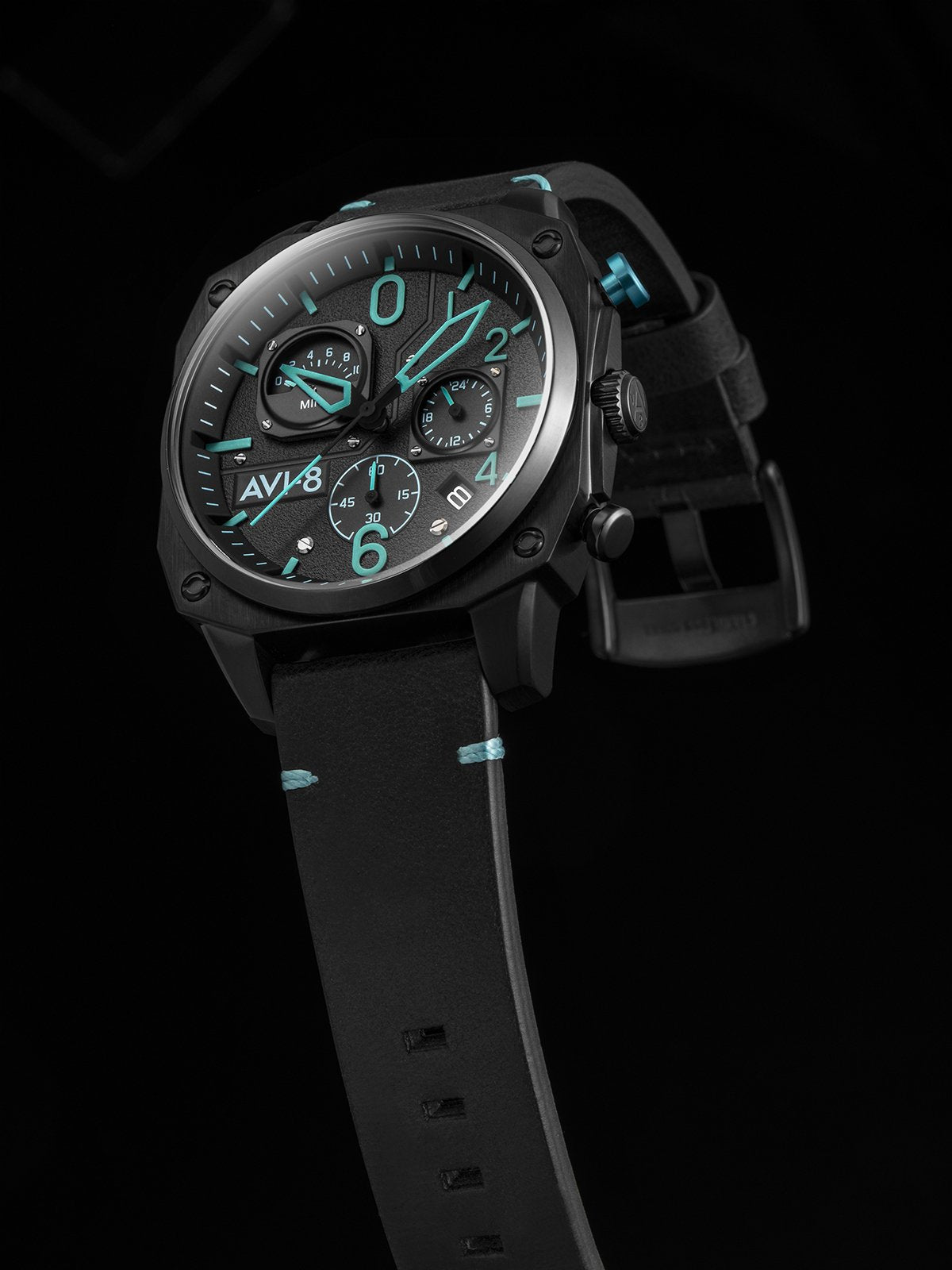AVI-8 AVI-8 Hawker Hunter Retrograde Chronograph Blue Diamond Men's Japanese Quartz Pilot Watch AV-4052-05