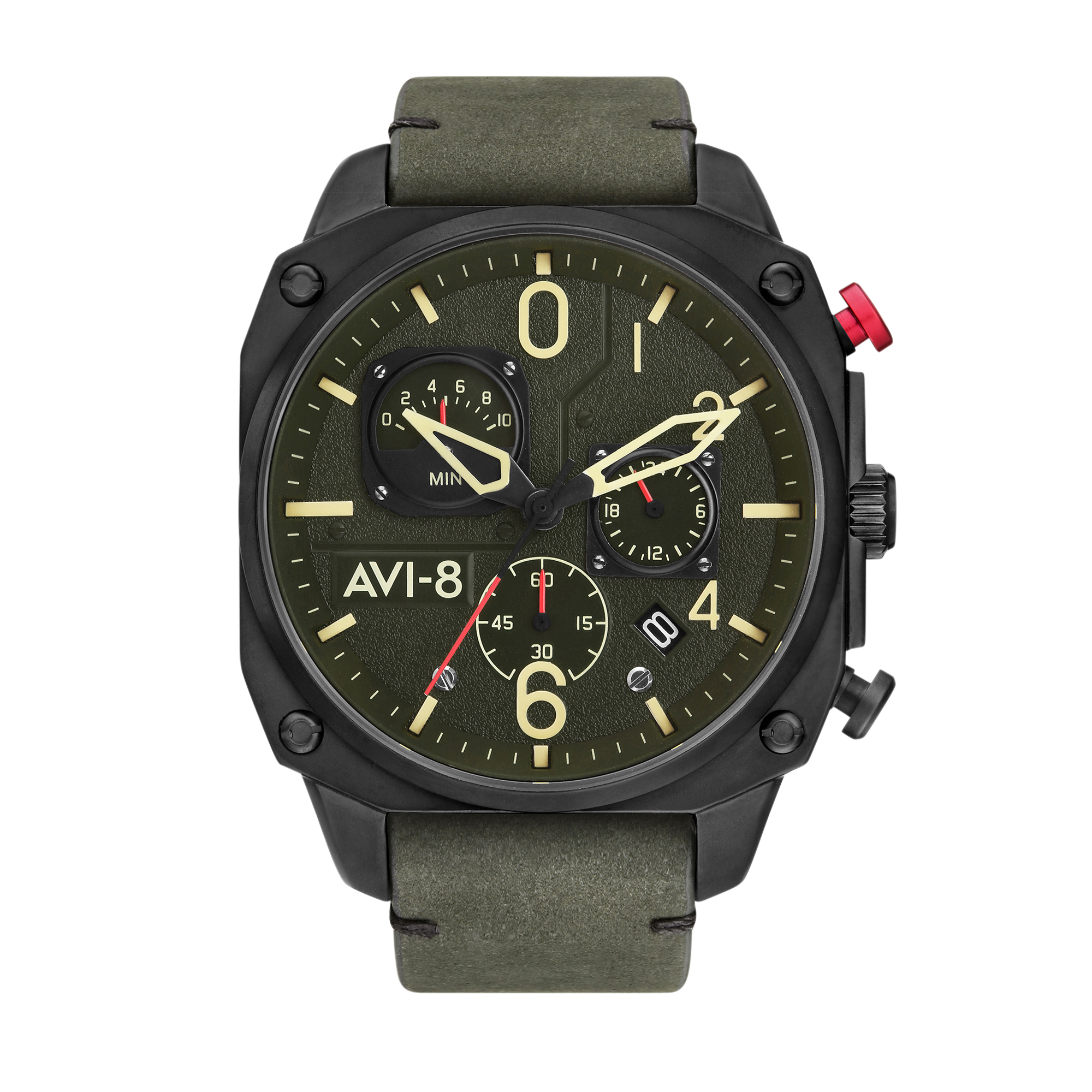 AVI-8 AVI-8 Pilot Hawker Hunter Retrograde Men's Japanese Quartz Deep Green Black Watch AV-4052-08