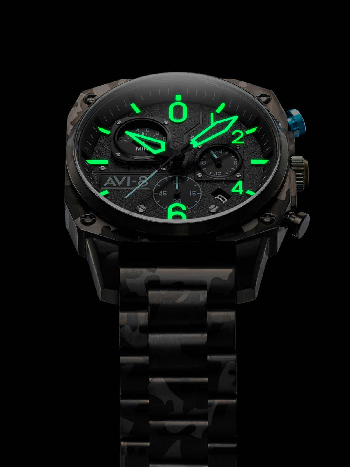 AVI-8 AVI-8 Pilot Hawker Hunter Men's Japanese Quartz Night Camo Watch AV-4052-11