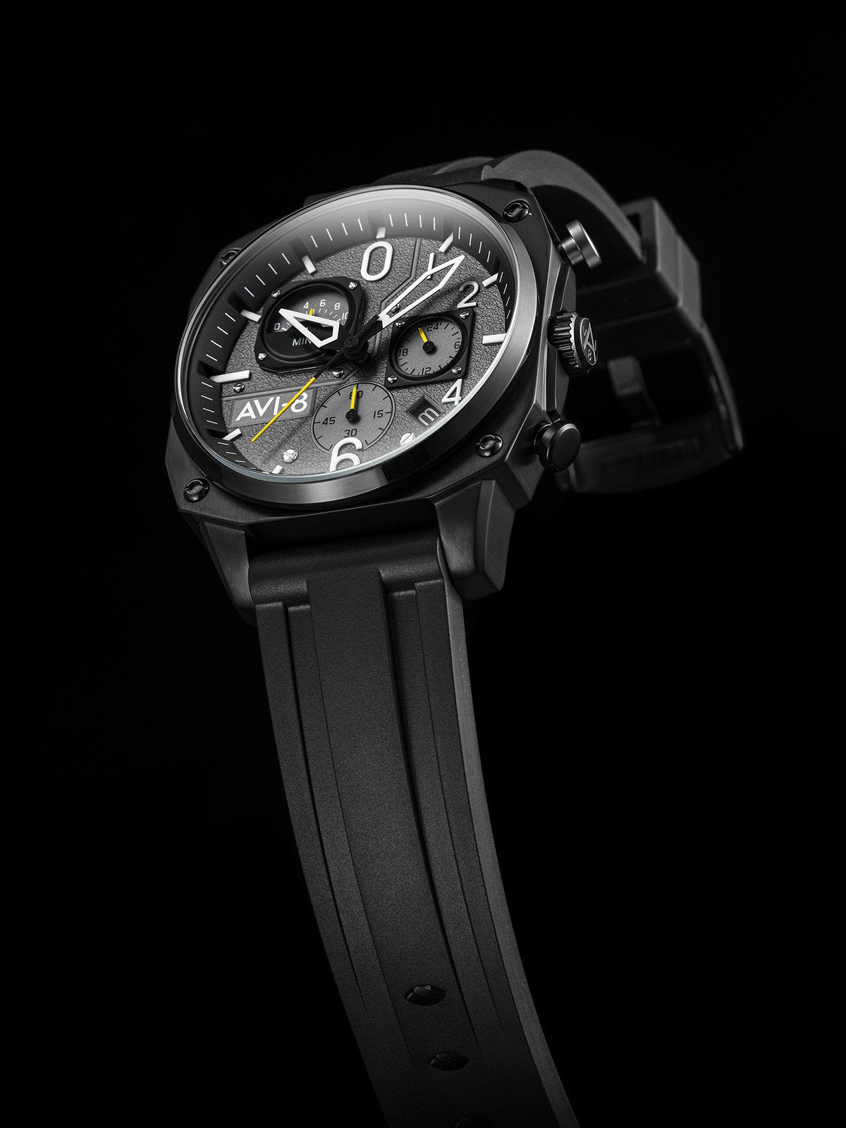 AVI-8 AVI-8 Pilot Hawker Hunter Men's Japanese Quartz Tactical Black Watch AV-4052-R1