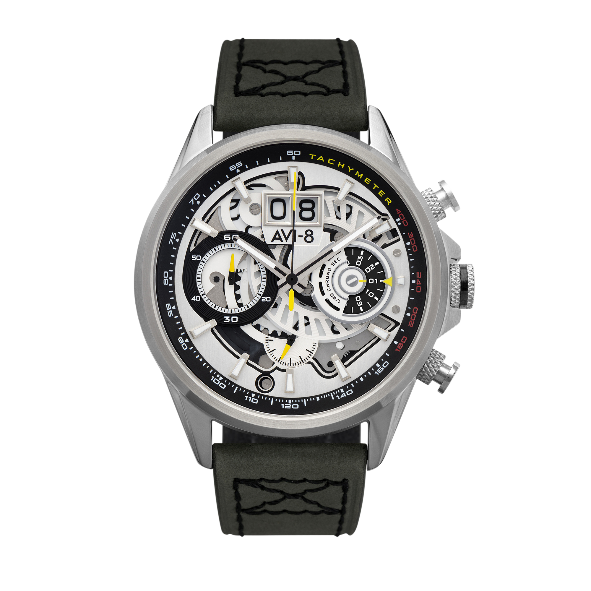 AVI-8 AVI-8 Hawker Harrier Men's Matador Japanese Quartz Chronograph Ivory Steel Watch AV-4065-01