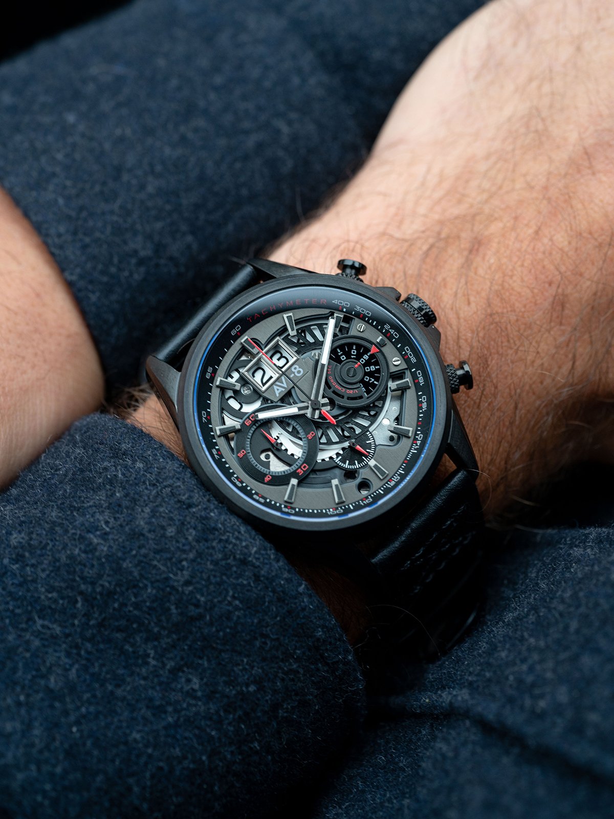 AVI-8 AVI-8 Hawker Harrier Matador Men's Japanese Quartz Chronograph Stealth Black Watch AV-4065-05