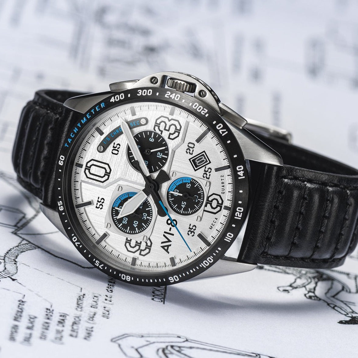 AVI-8 AVI-8 Pilot P-51 Mustang Blakeslee Men's Japanese Meca-Quartz Command Pilot Watch AV-4077-01