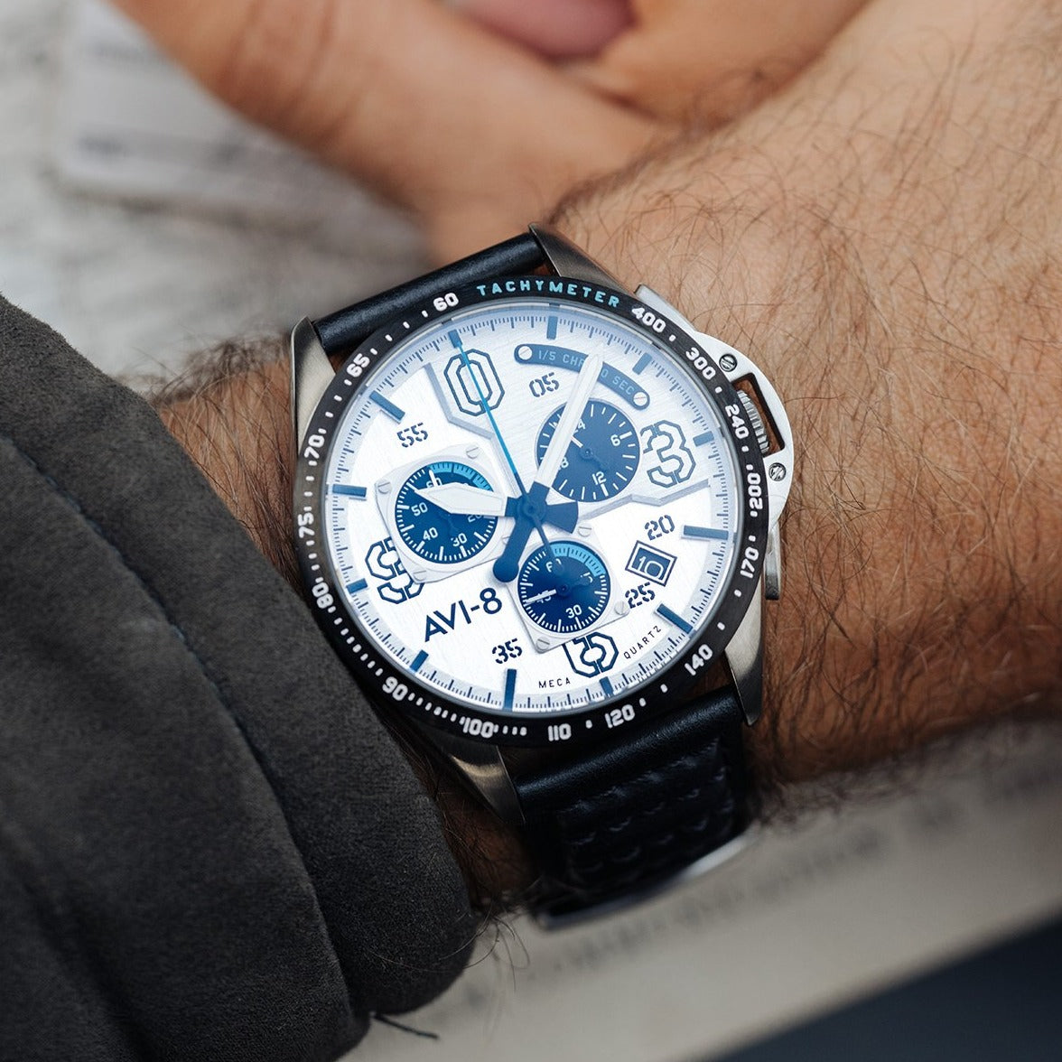 AVI-8 AVI-8 Pilot P-51 Mustang Blakeslee Men's Japanese Meca-Quartz Command Pilot Watch AV-4077-01