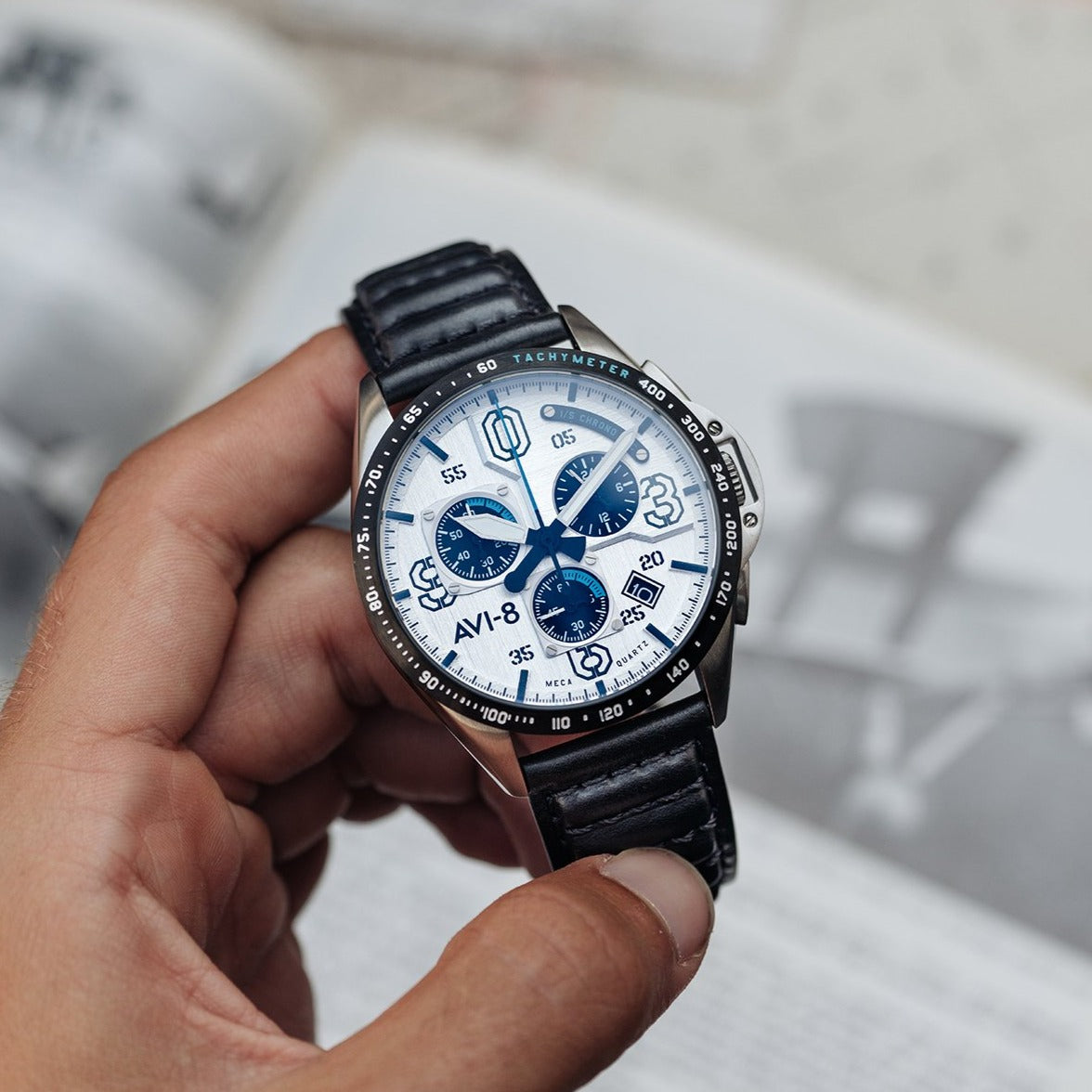 AVI-8 AVI-8 Pilot P-51 Mustang Blakeslee Men's Japanese Meca-Quartz Command Pilot Watch AV-4077-01