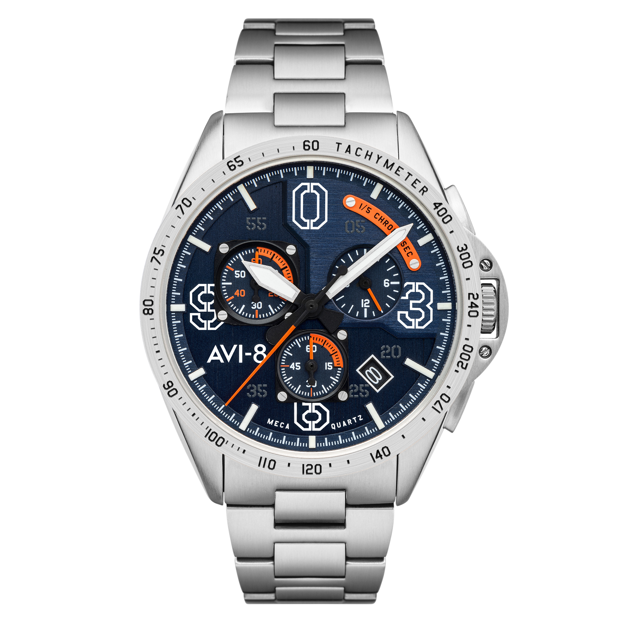 AVI-8 AVI-8 Pilot P-51 Mustang Blakeslee Men's Japanese Meca-Quartz Silver Oak Watch AV-4077-22