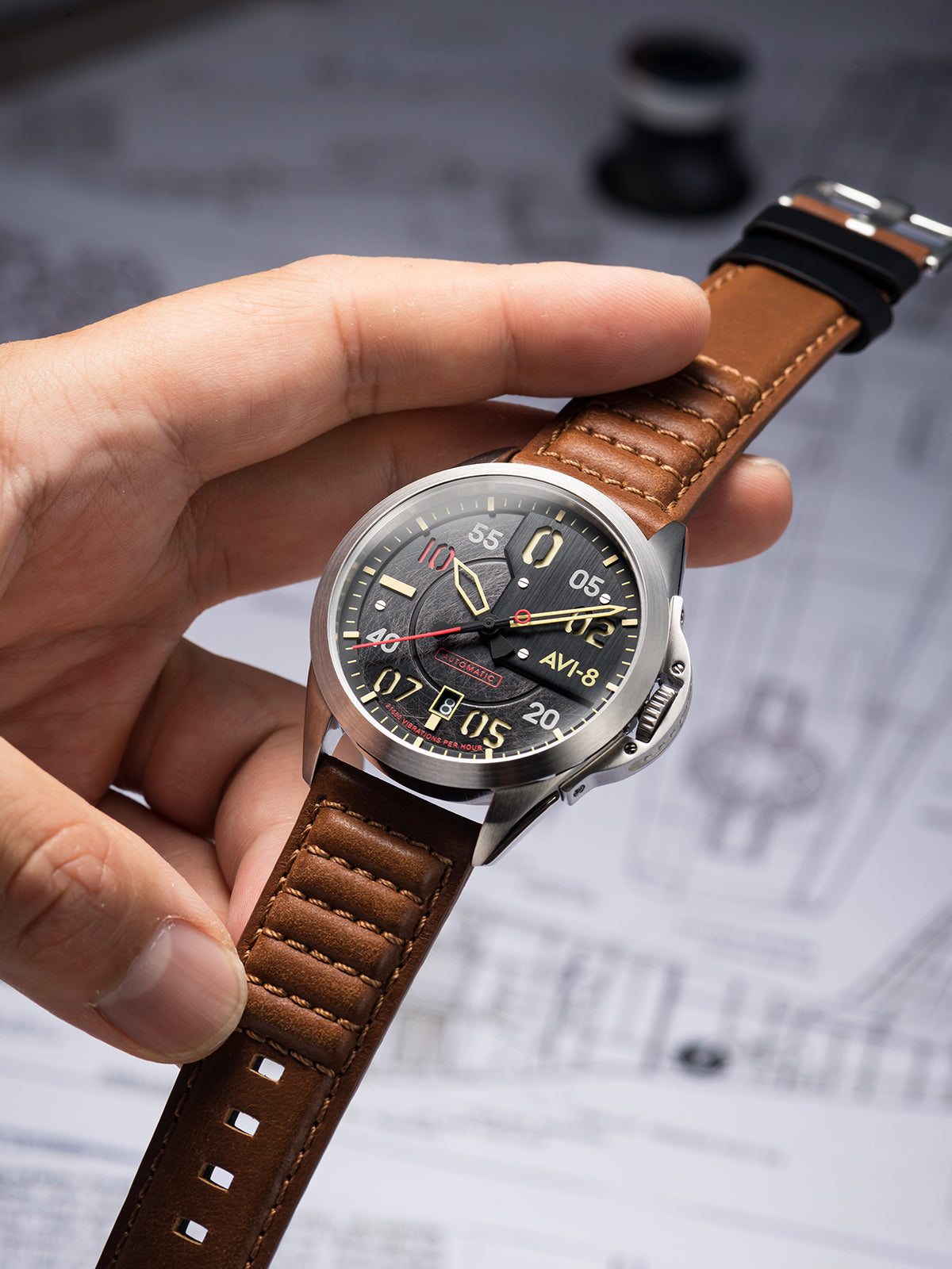 AVI-8 AVI-8 P-51 Mustang Men's Japanese Automatic Meadow Brook Watch AV-4086-01
