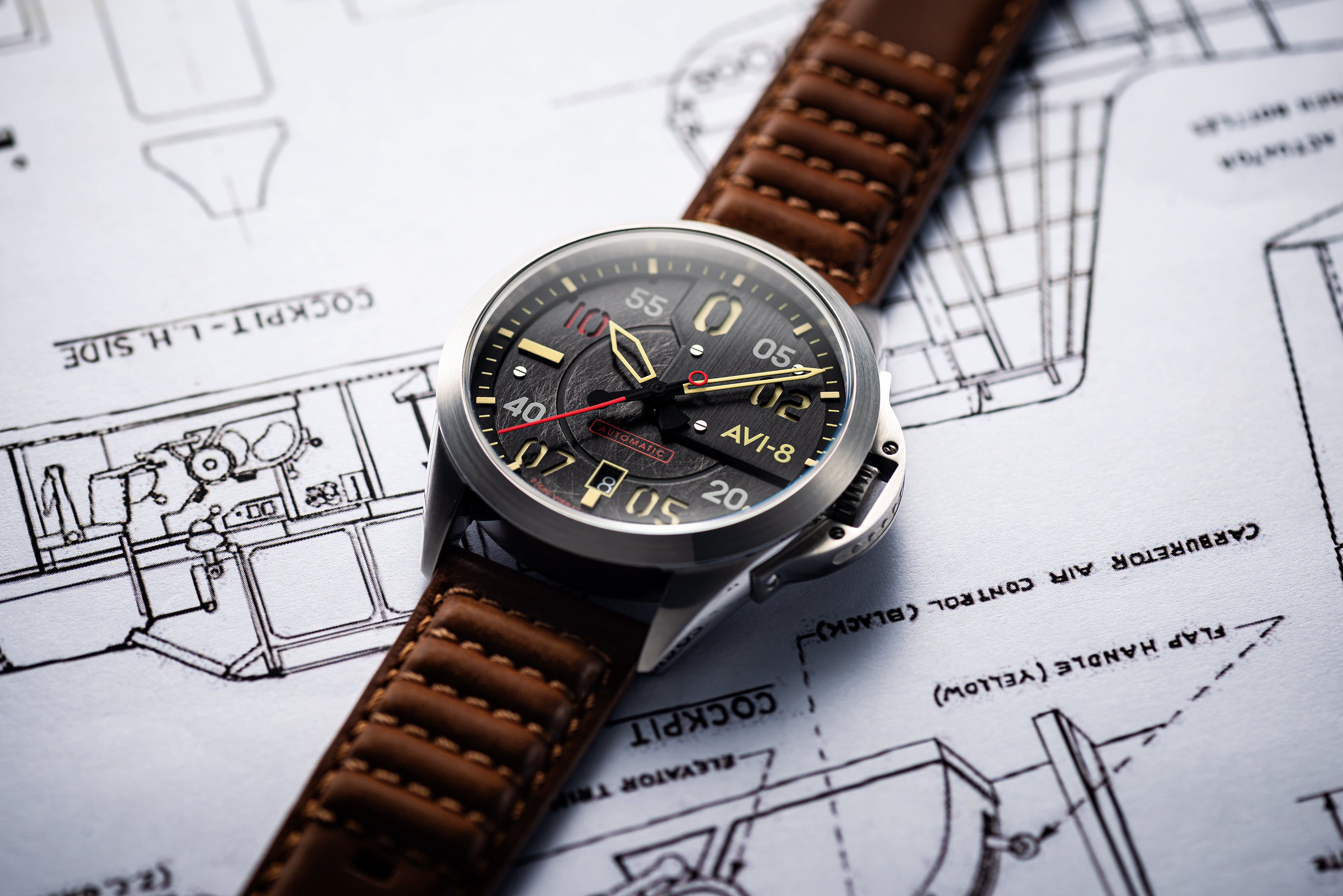 AVI-8 AVI-8 P-51 Mustang Men's Japanese Automatic Meadow Brook Watch AV-4086-01